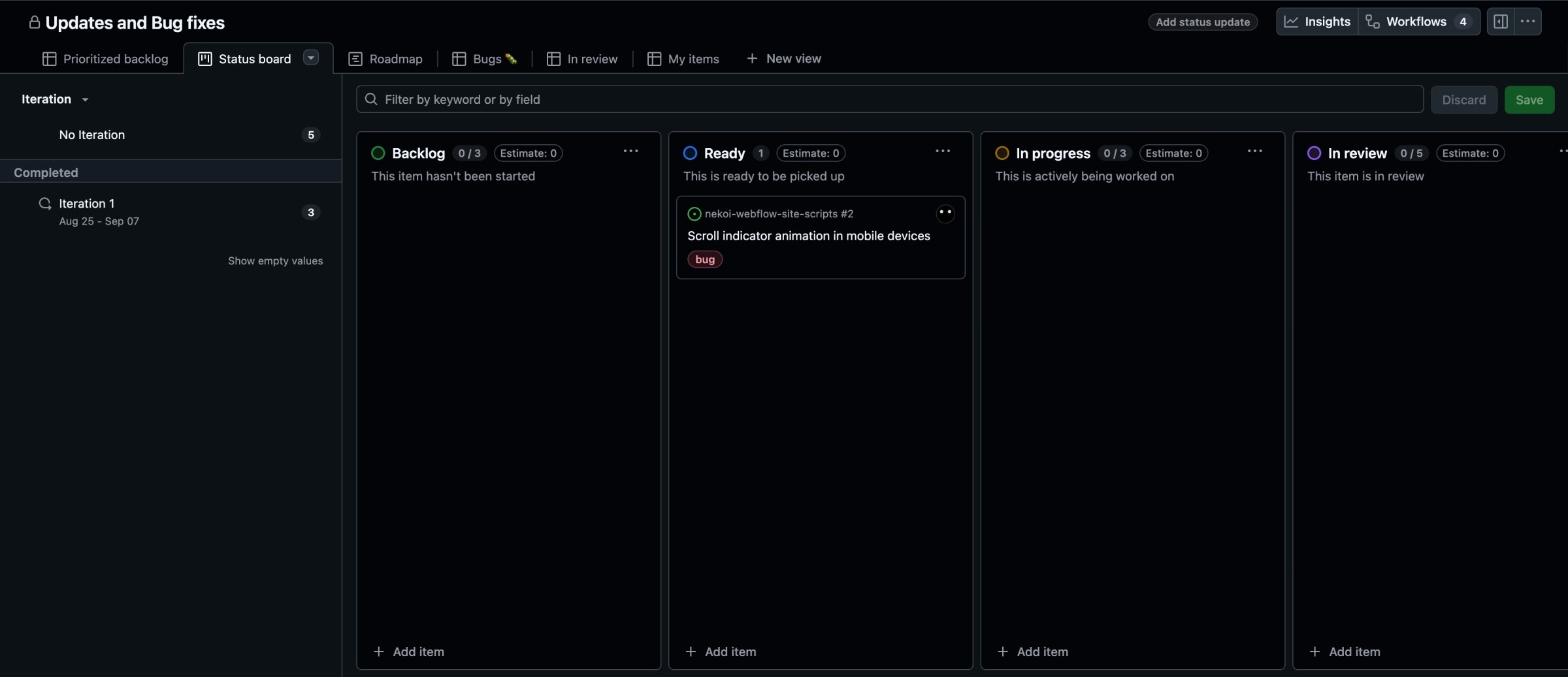 A complete project management tool in Github