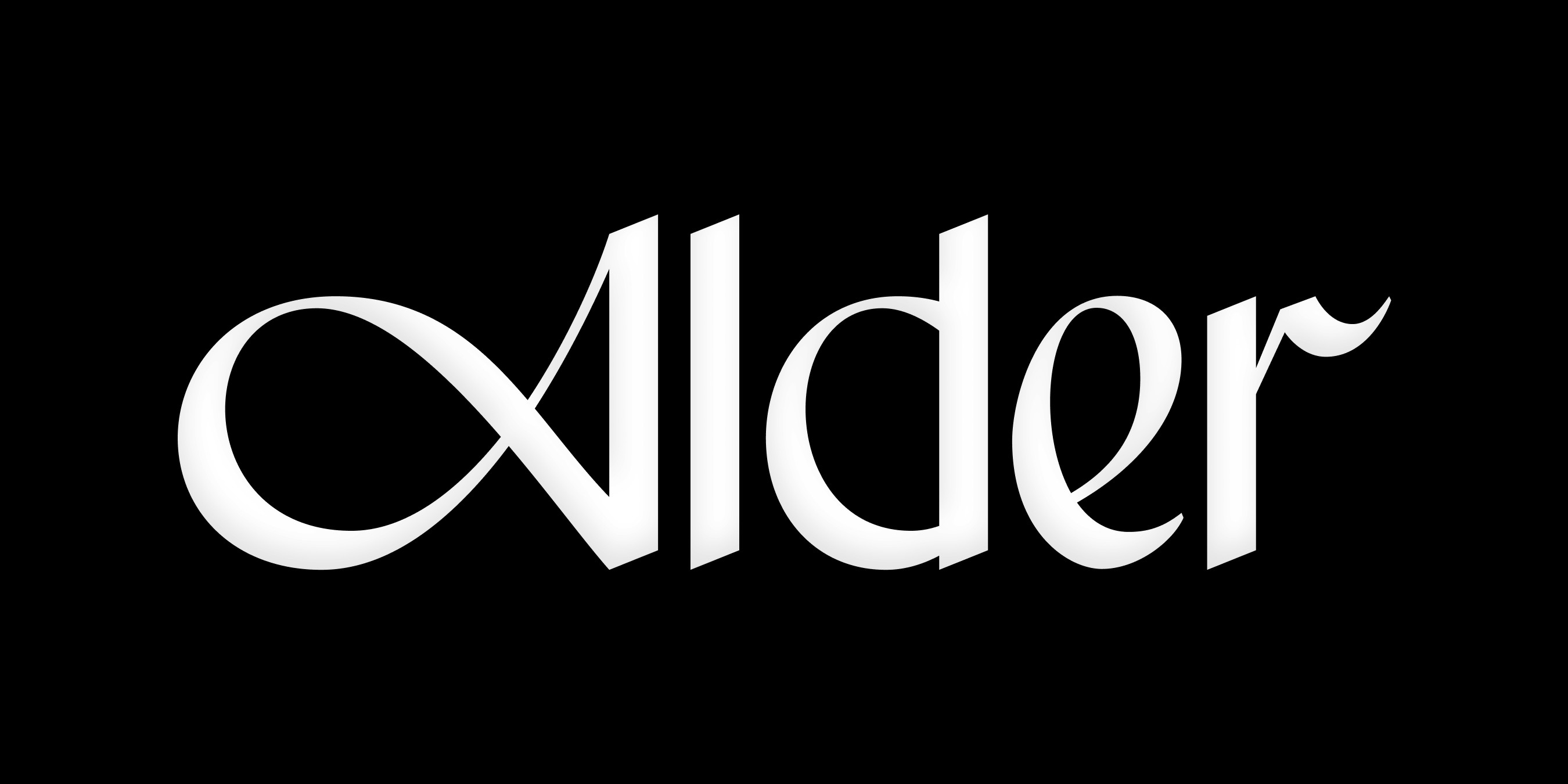 Alder logotype in black & white