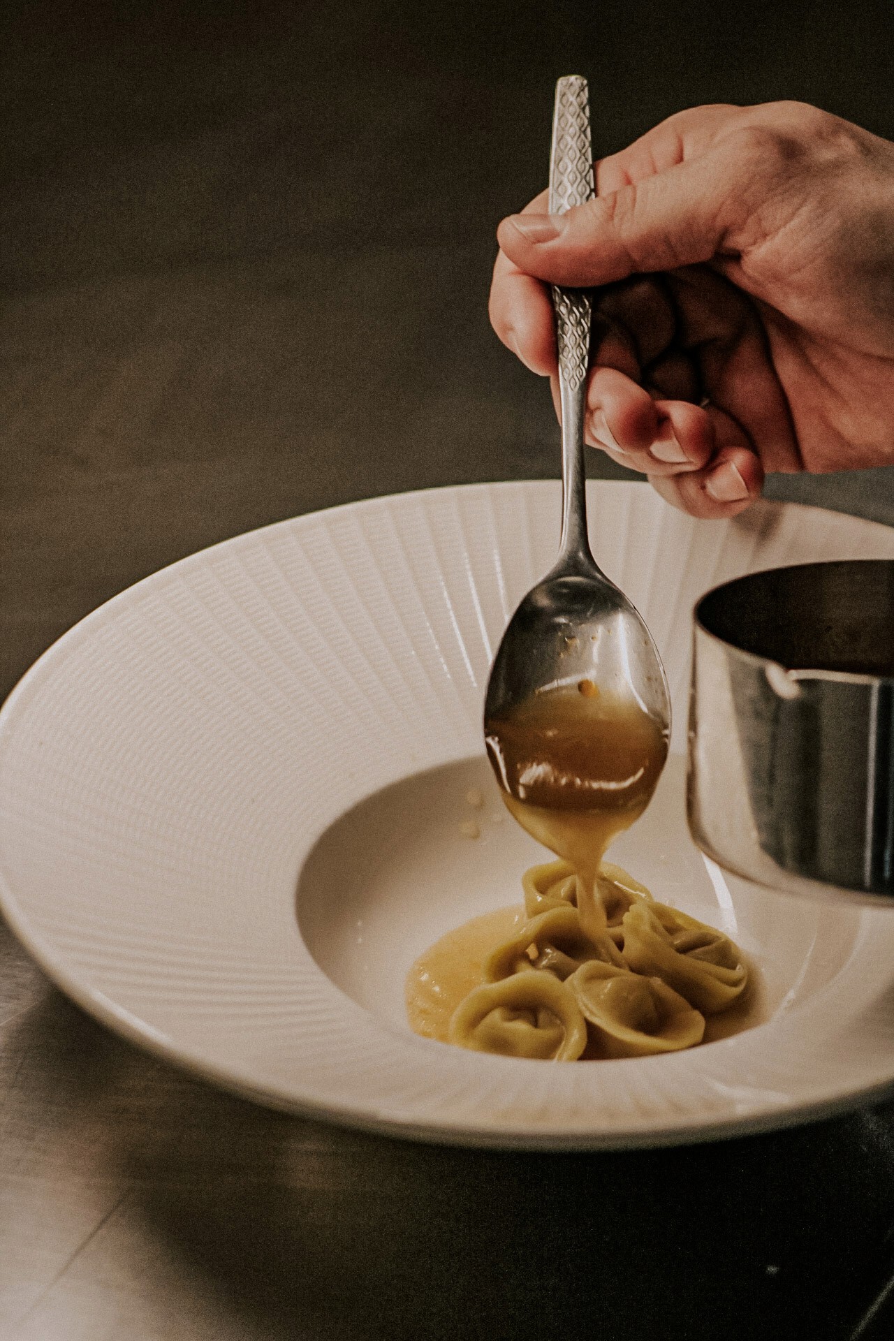 Scratch-made Italian pasta prepared using imported Italian flour at Vacanza Romana near Folsom.