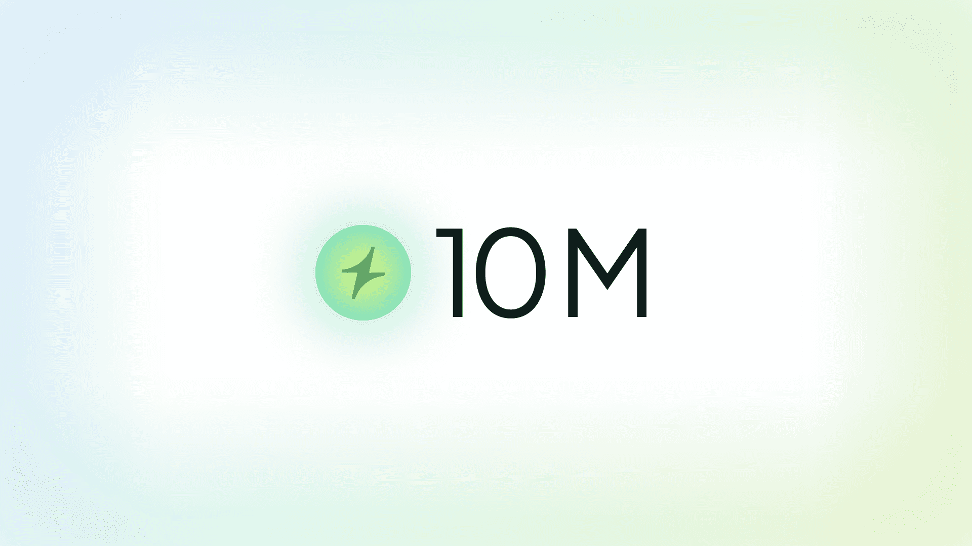 Ícone de raio verde com a marca '10M', simbolizando o marco de 10 milhões de tarefas automatizadas pela Tivita em clínicas