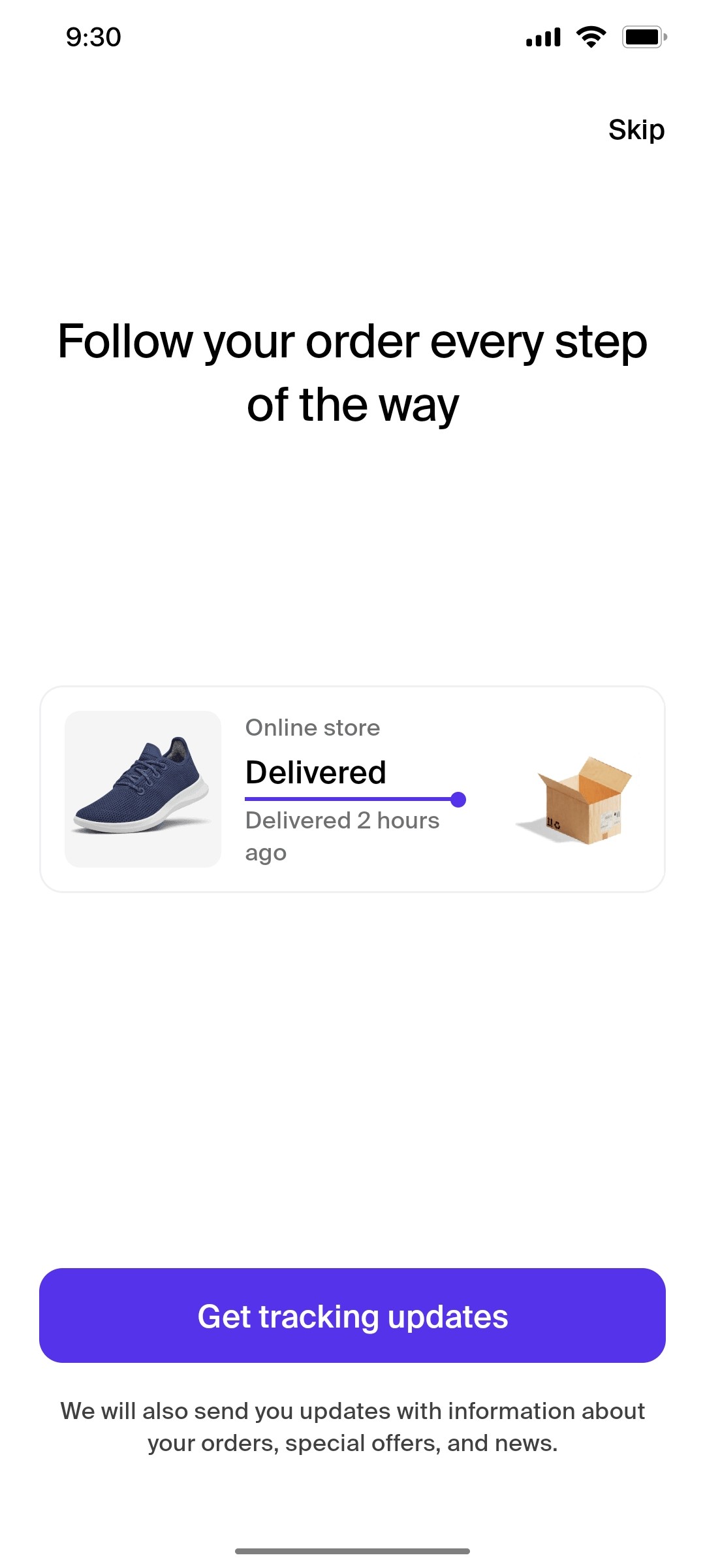 Shop App Deliverd Screen