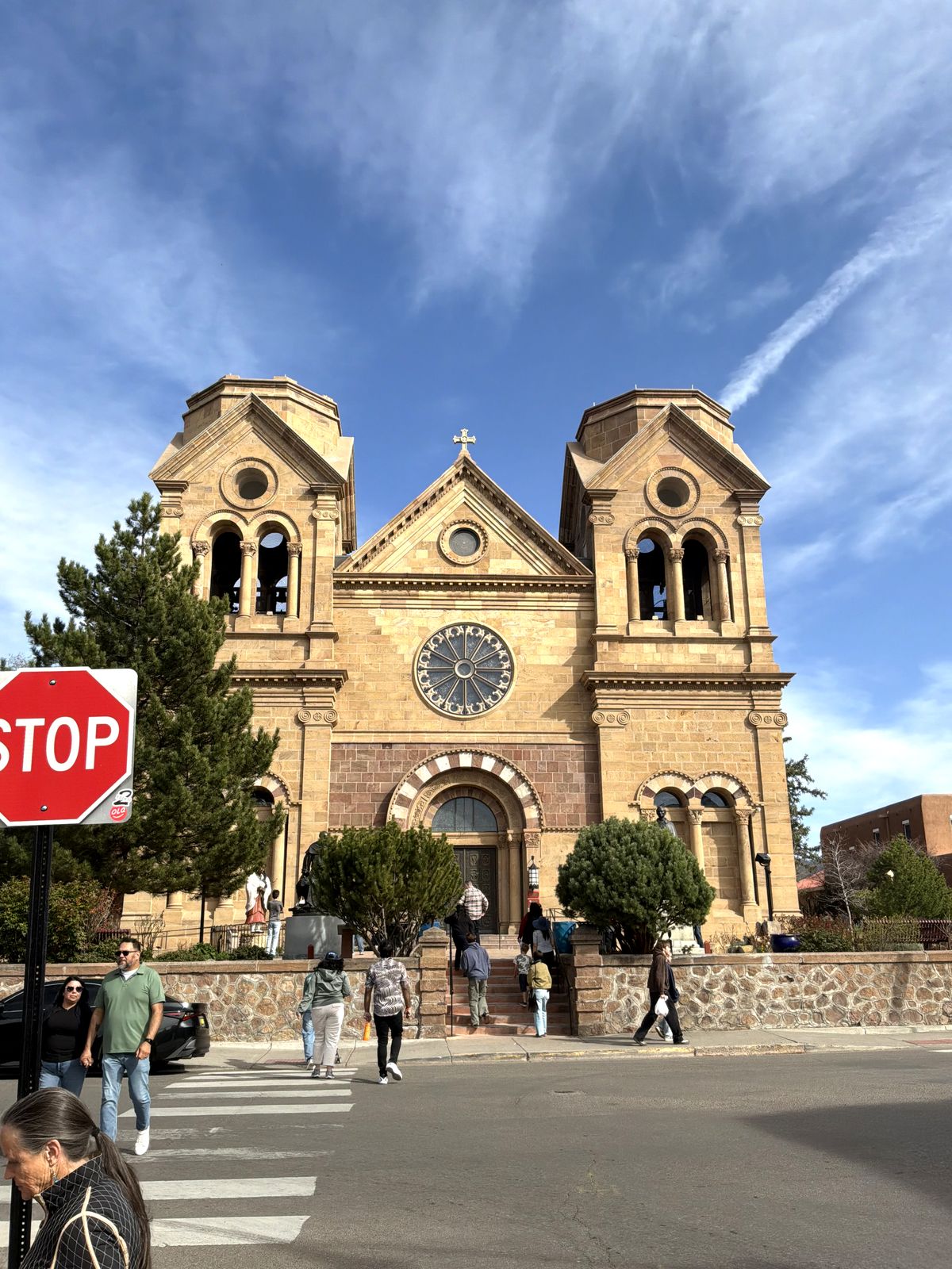 Walking the historic plaza in Santa Fe