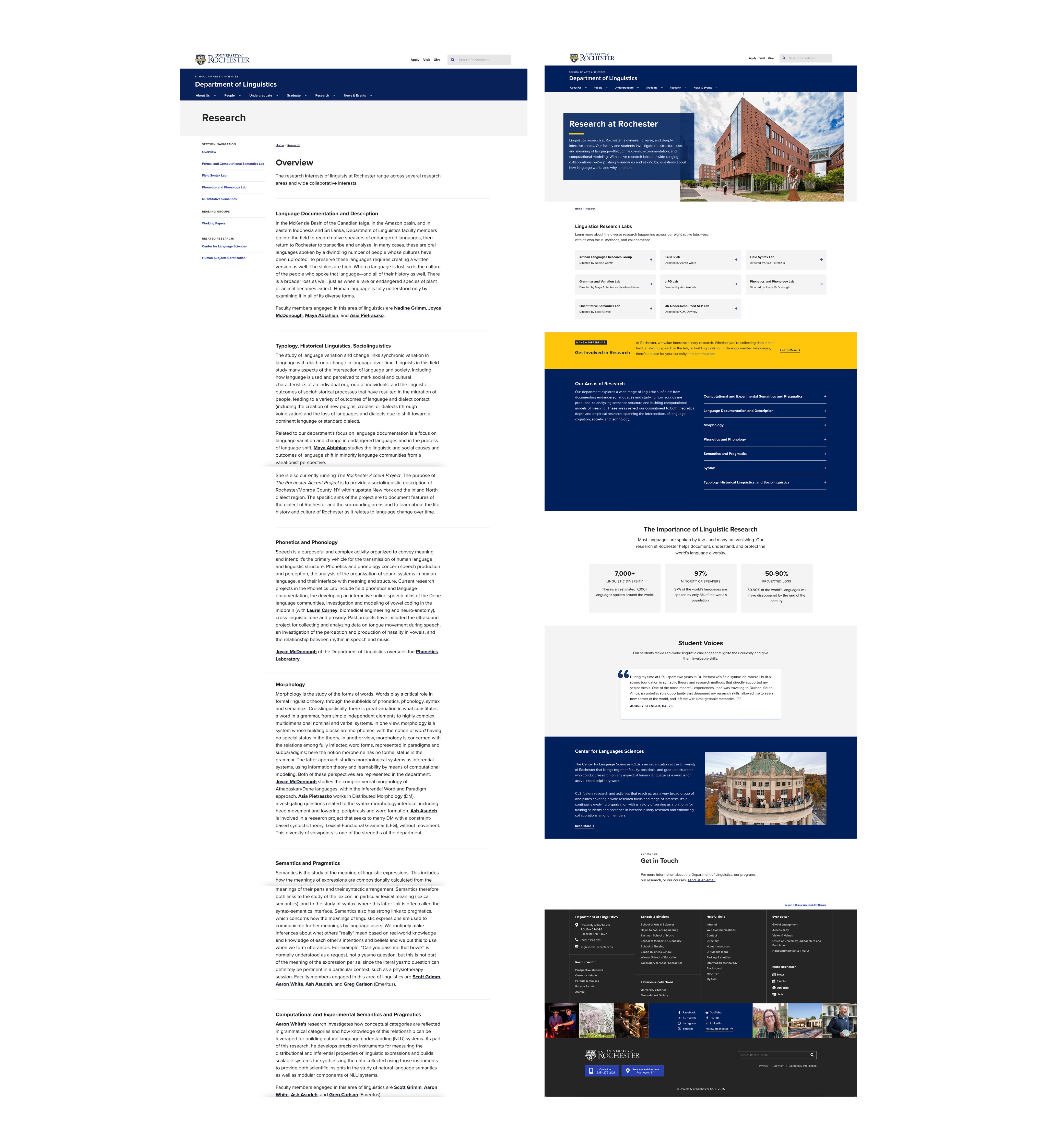 Before and After of Research Page