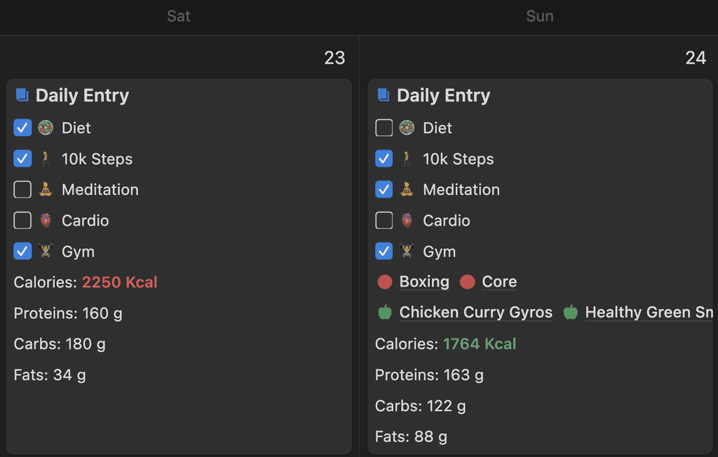 notion personal trainer client meal plan template