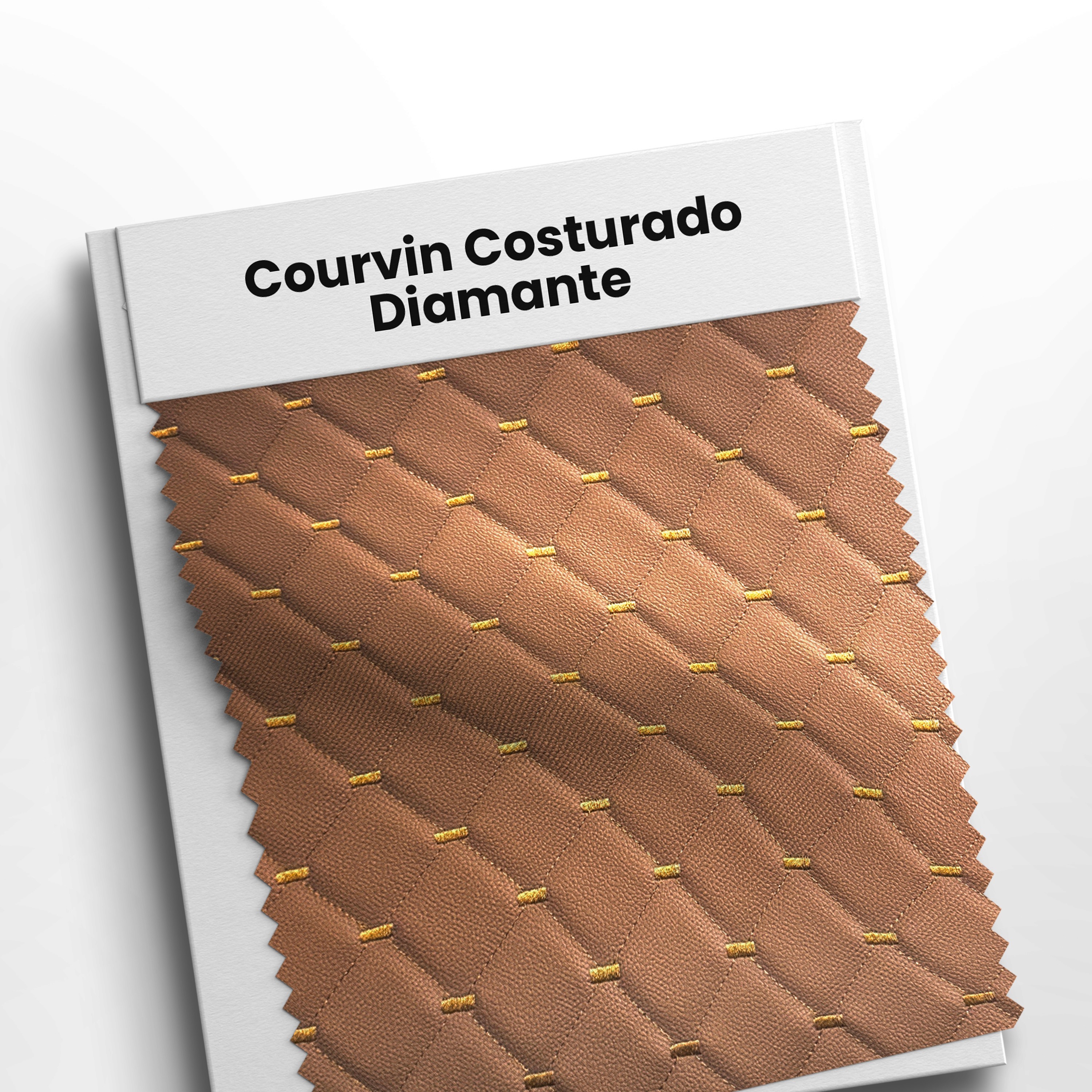 mostruário com tecido courvin costurado diamante pueblo