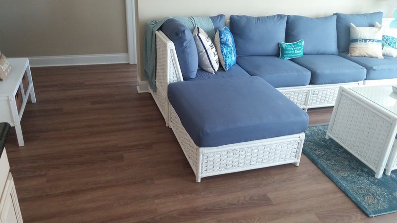 Living room flooring installation