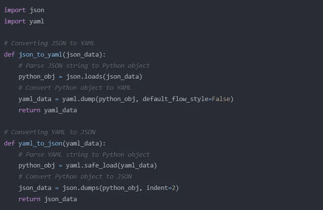 json to yaml exaple