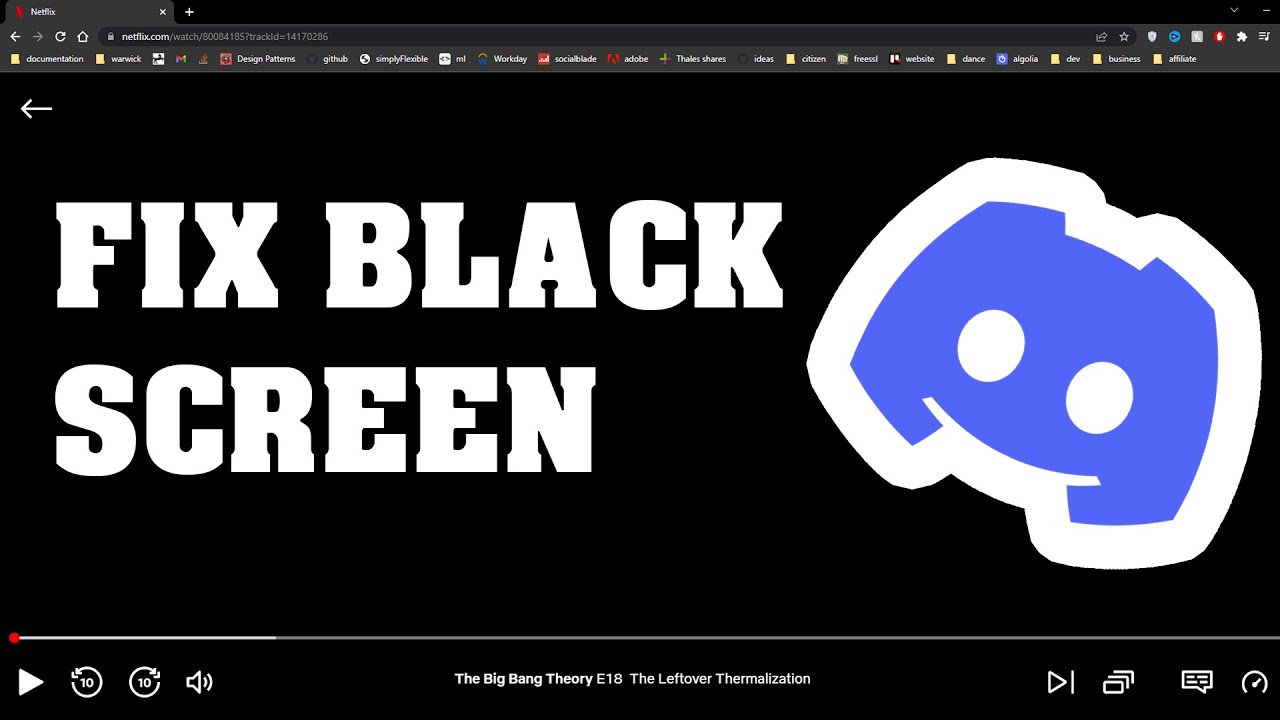 fix black screen when streaming netflix on discord