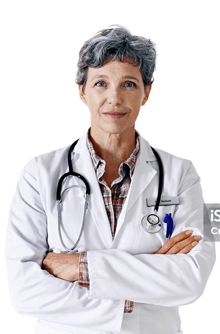 man in white coat wearing black framed eyeglasses