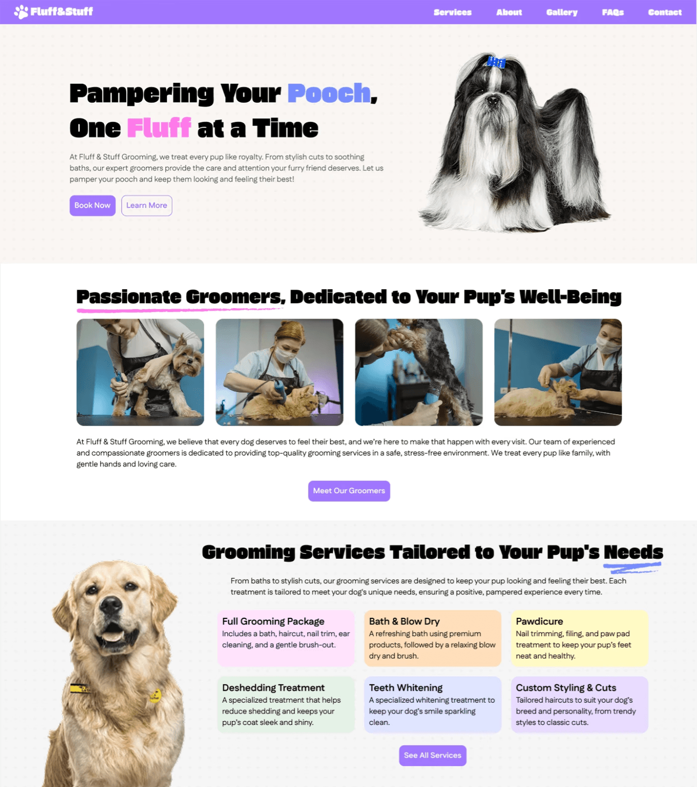 A Dog grooming website