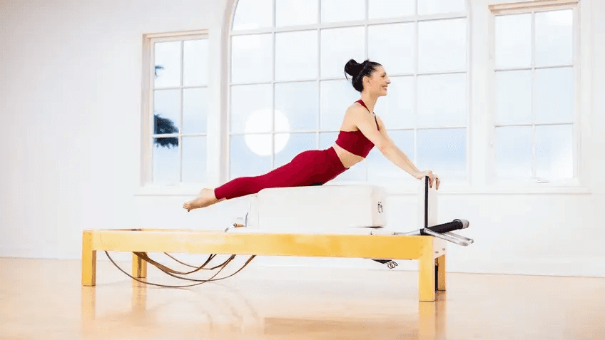 Pilates Reformer Leg Exercises - jumping on plyometric power
