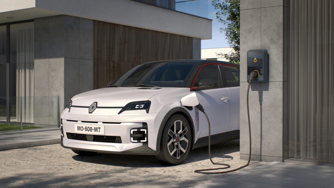 renault 5 met solarlife laadpunt