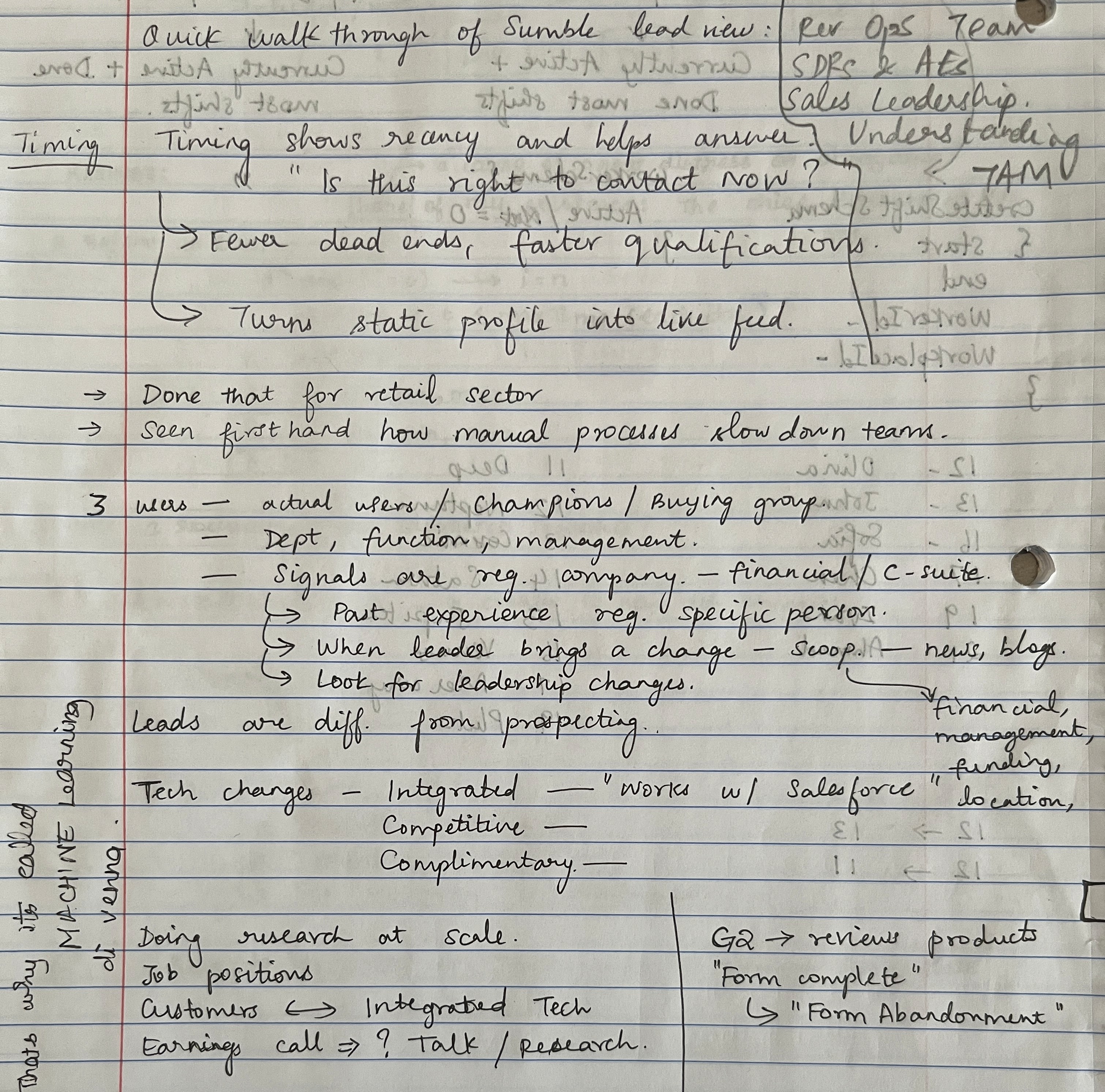 A snippet of user interview insight from 2 GTM folks