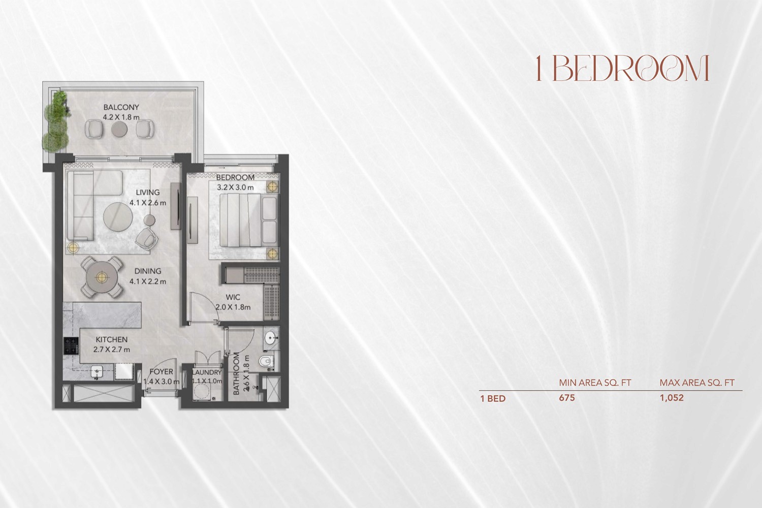 Floor Plan- 1 Bedroom Apartment