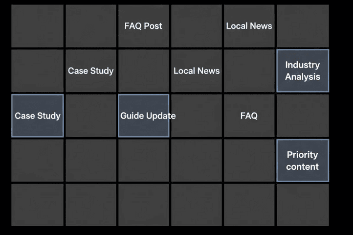 A clean, flat-design SEO link equity diagram on a black background. At the center is a dark gray hexagon labeled 'Your Law Firm Website.' On the left, three boxes representing high-authority sources—News Site, Legal Publication, and Bar Association—point to the center with thick blue arrows, labeled 'High-value links.' On the right, three boxes—Random Blogs, Directories, and Forum Comments—point away from the center with thin, dashed orange arrows, labeled 'Low-value links.' At the bottom, white text reads 'Quality > Quantity'