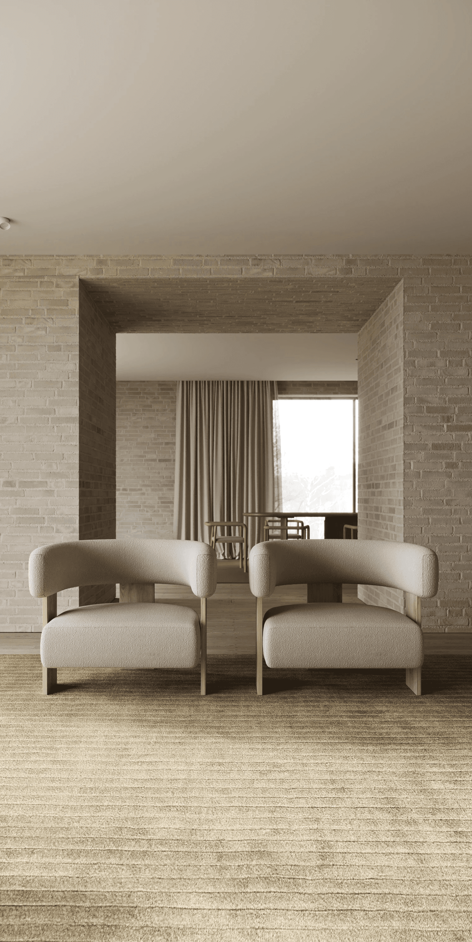A scene of an oak chair against the wardrobe