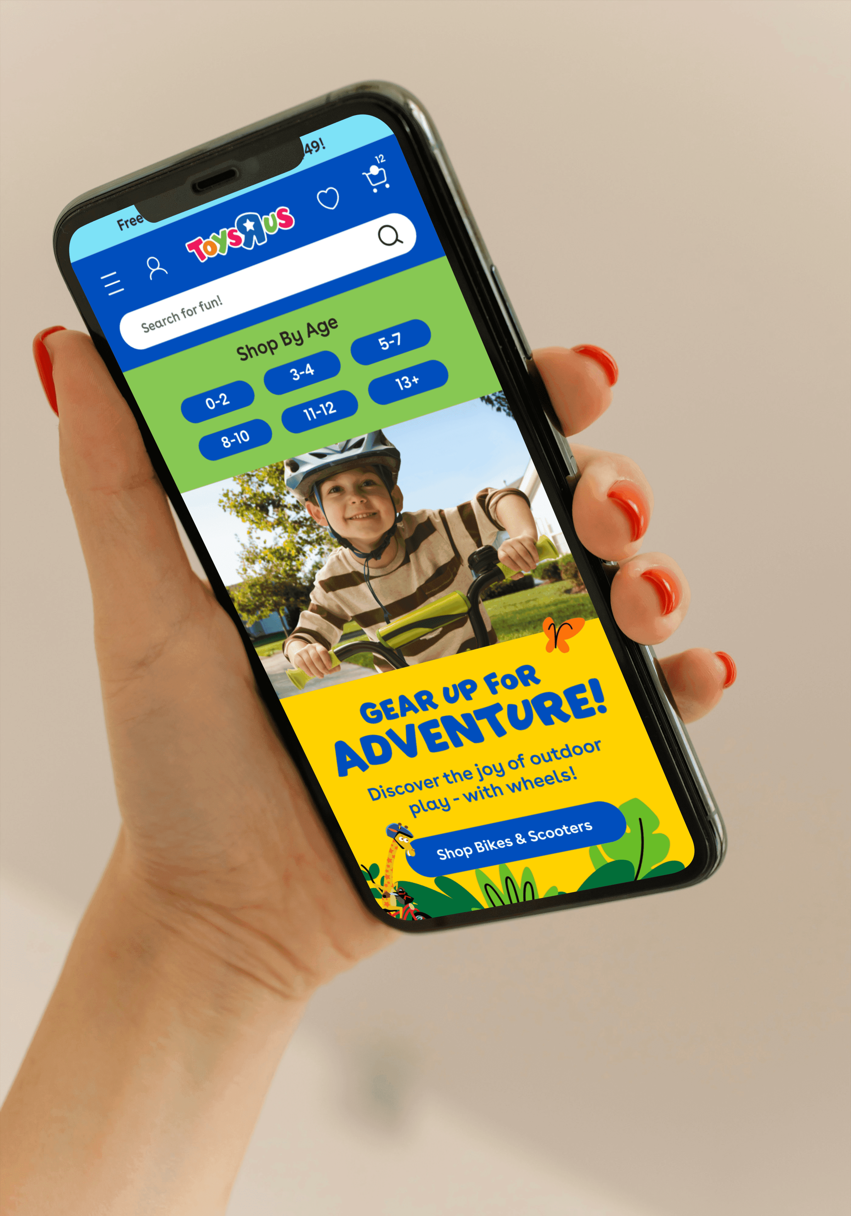 Toys"R"Us Homepage on Mobile