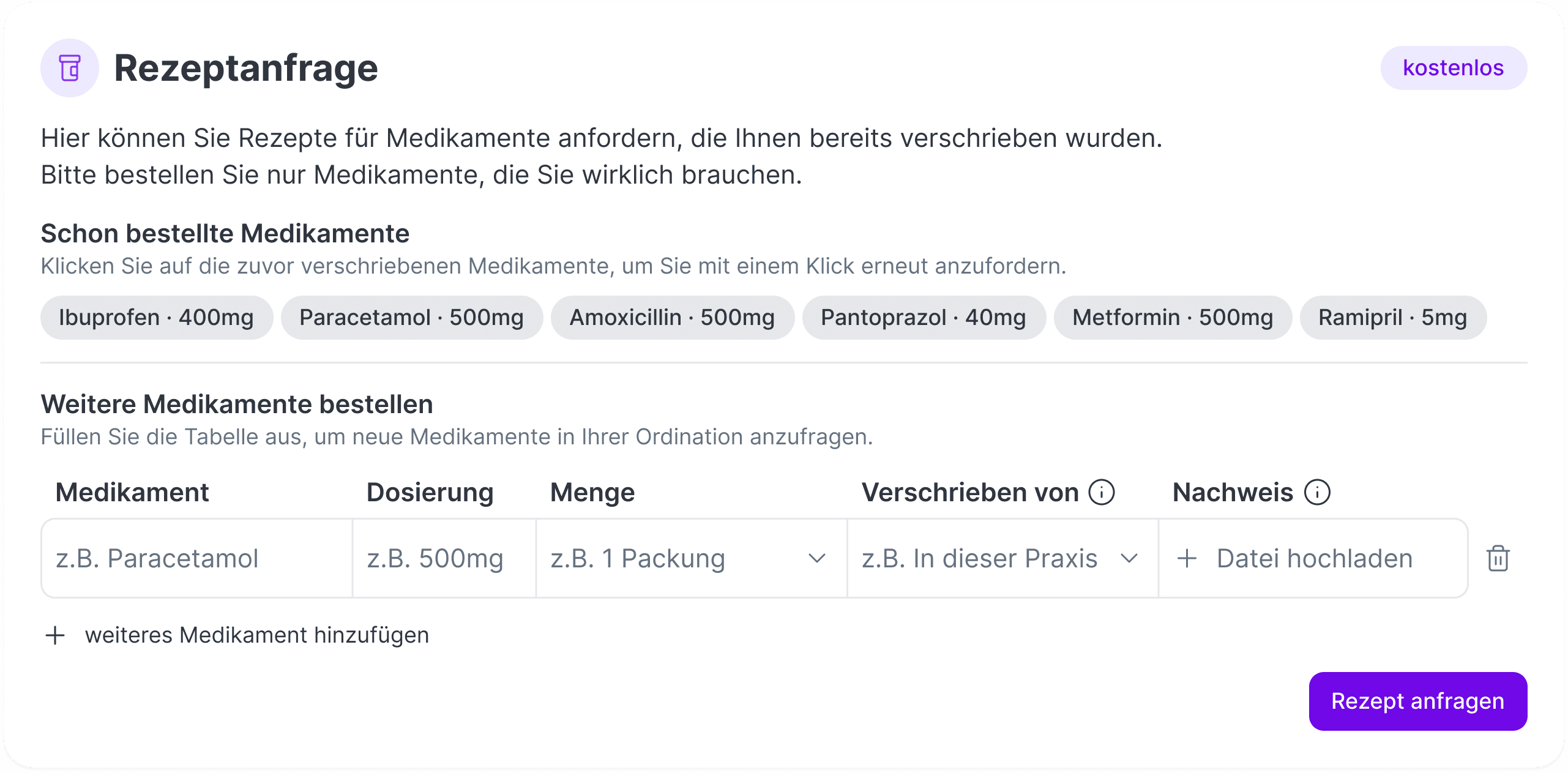 37.clinic - Rezeptanfrage