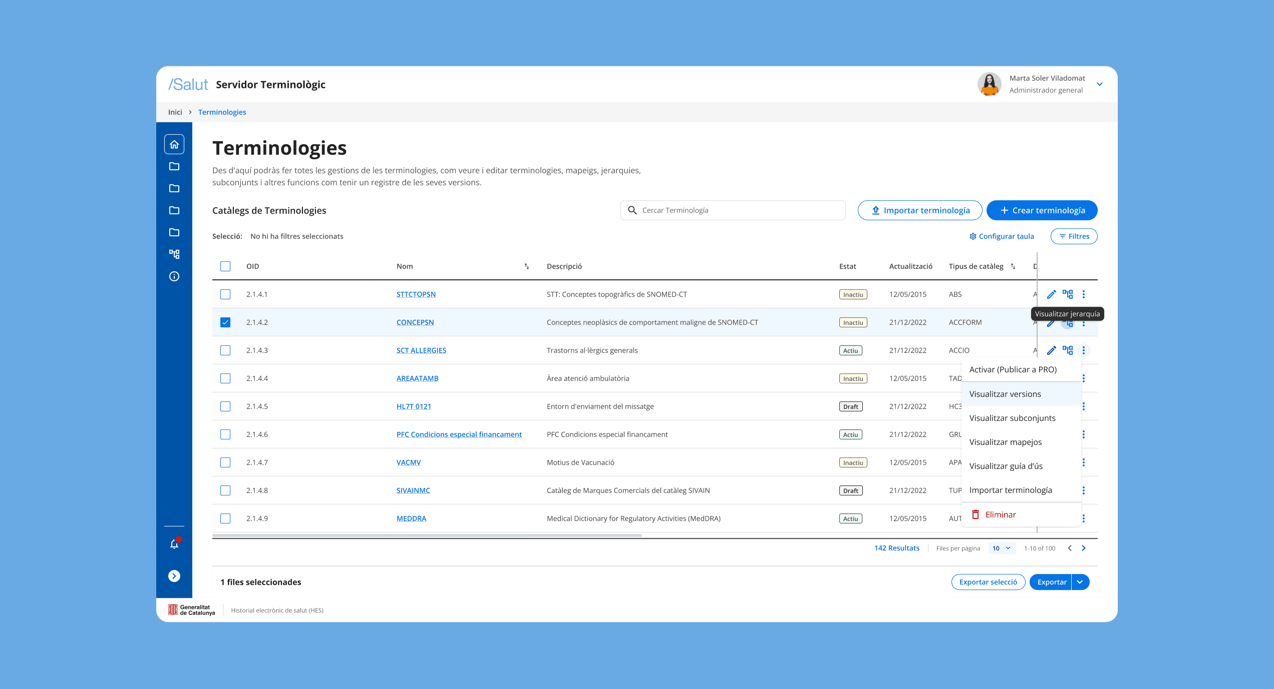 Terminology server screen 1