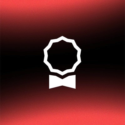 Rosette on Red and black background 