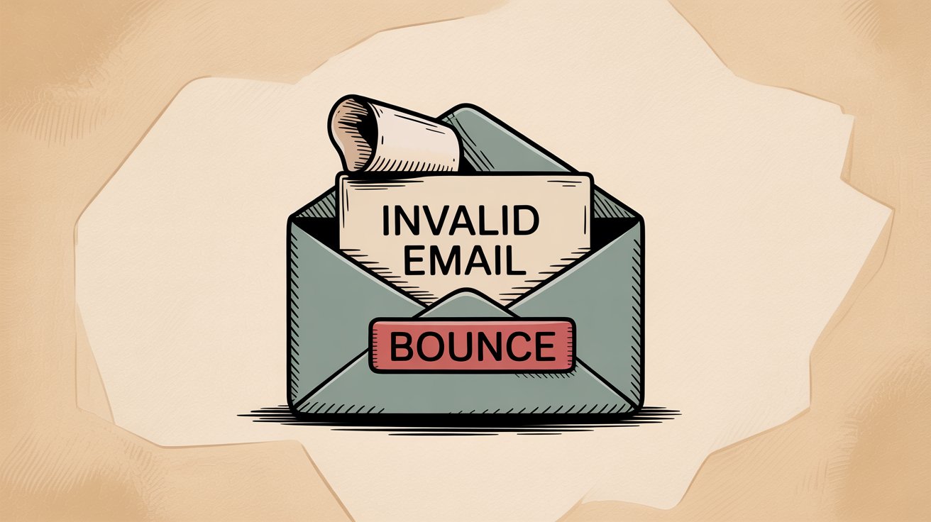 Bounce rate visualization showing invalid email rejection