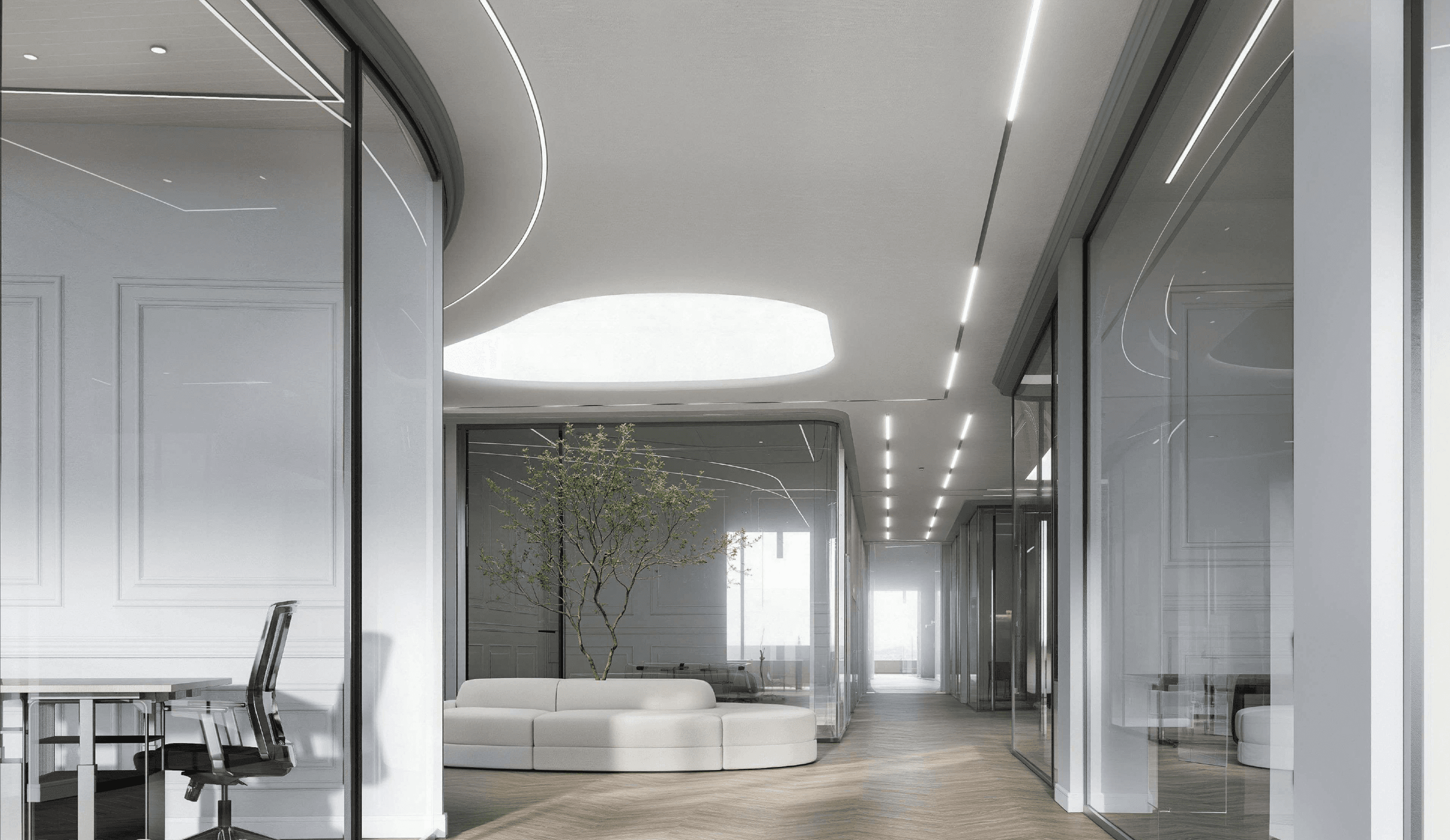 Flexible hot desks and coworking area at Oh My Desk D3 Dubai