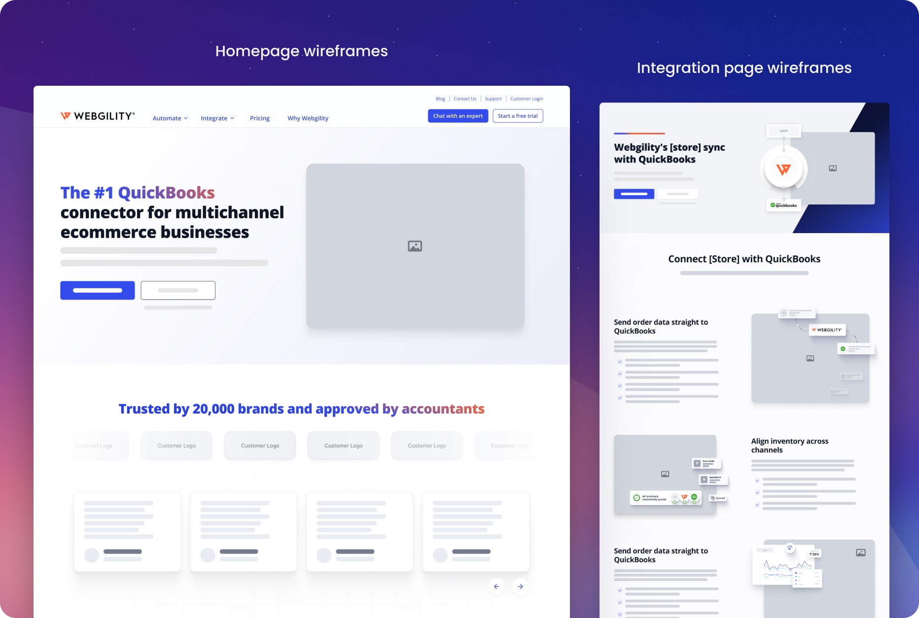 Modern designed sign-up landing page