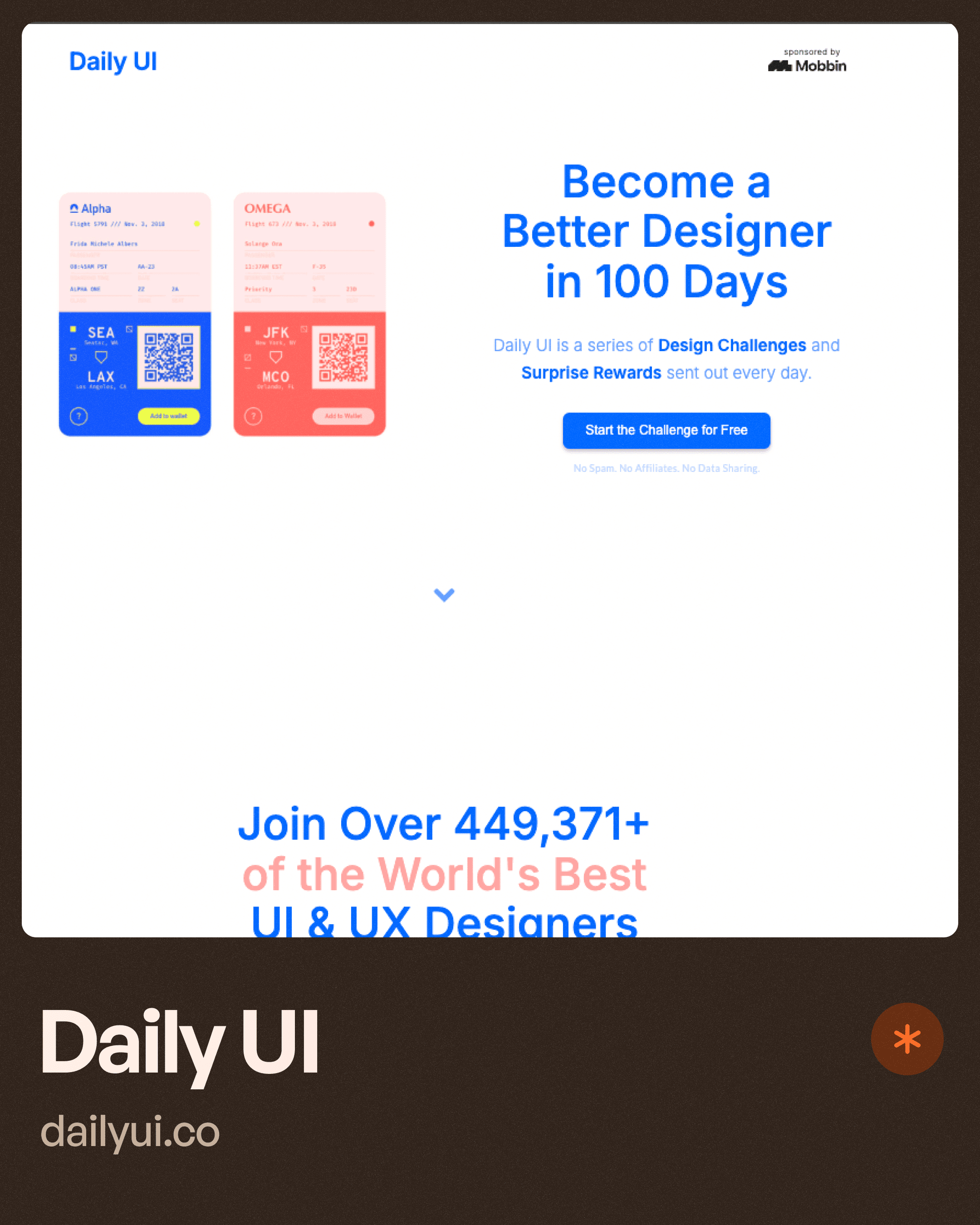 Daily UI website page