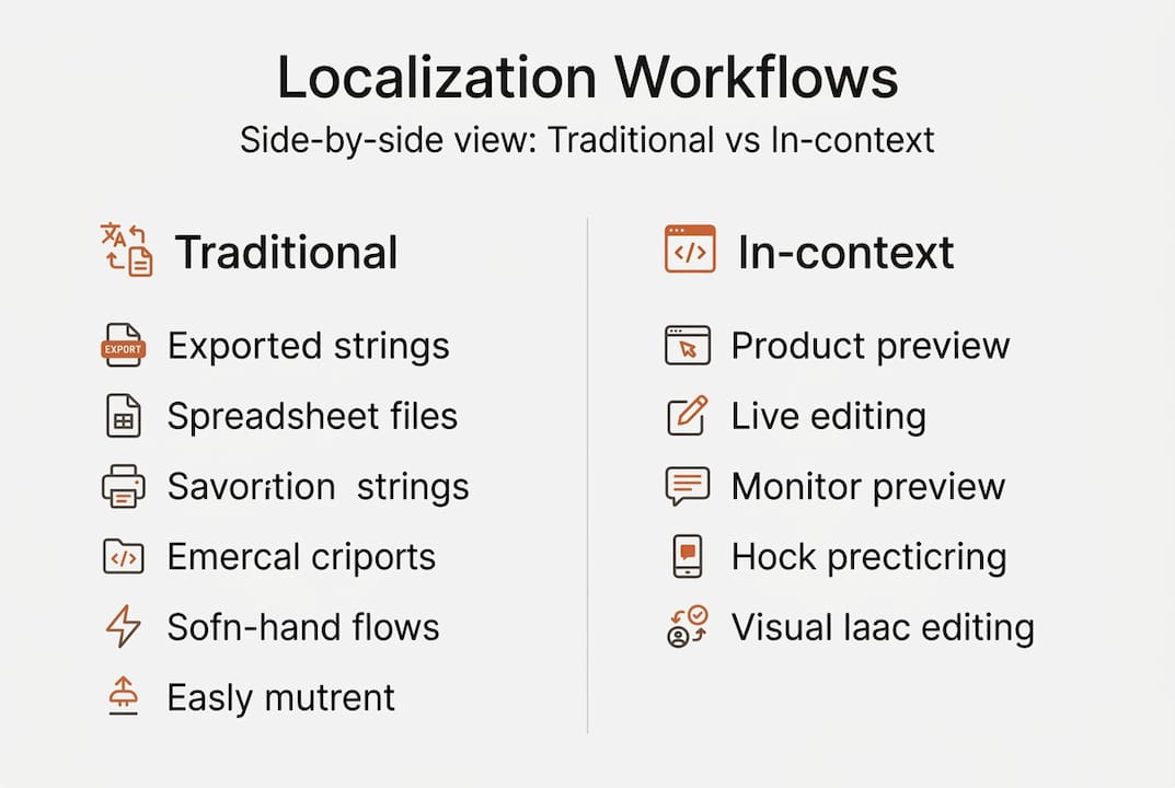 Infographic comparing localization workflow types