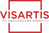 Visartis Healthcare logo – red wordmark with grey subtitle