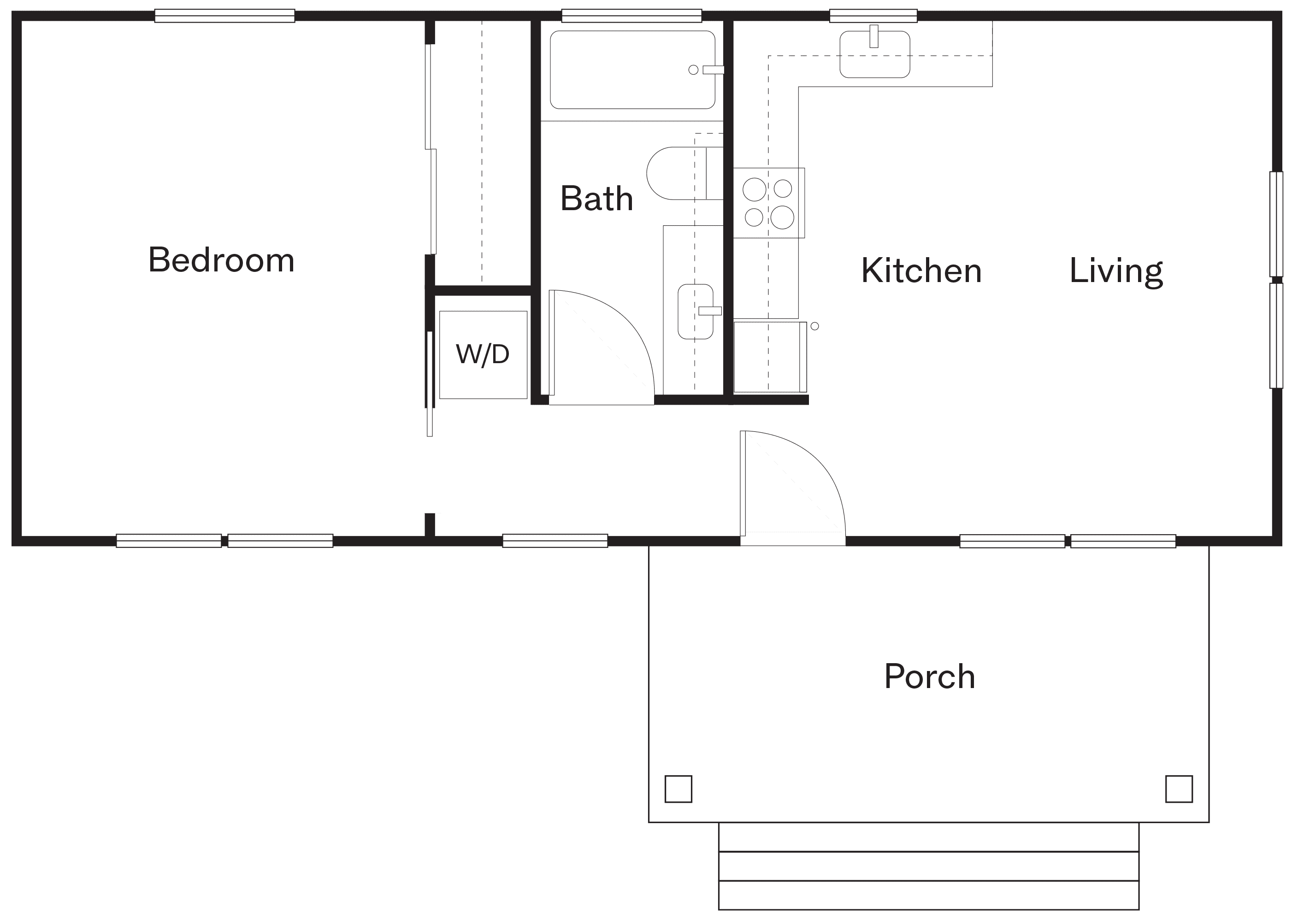 Outpost ADU Side Porch Floorplan