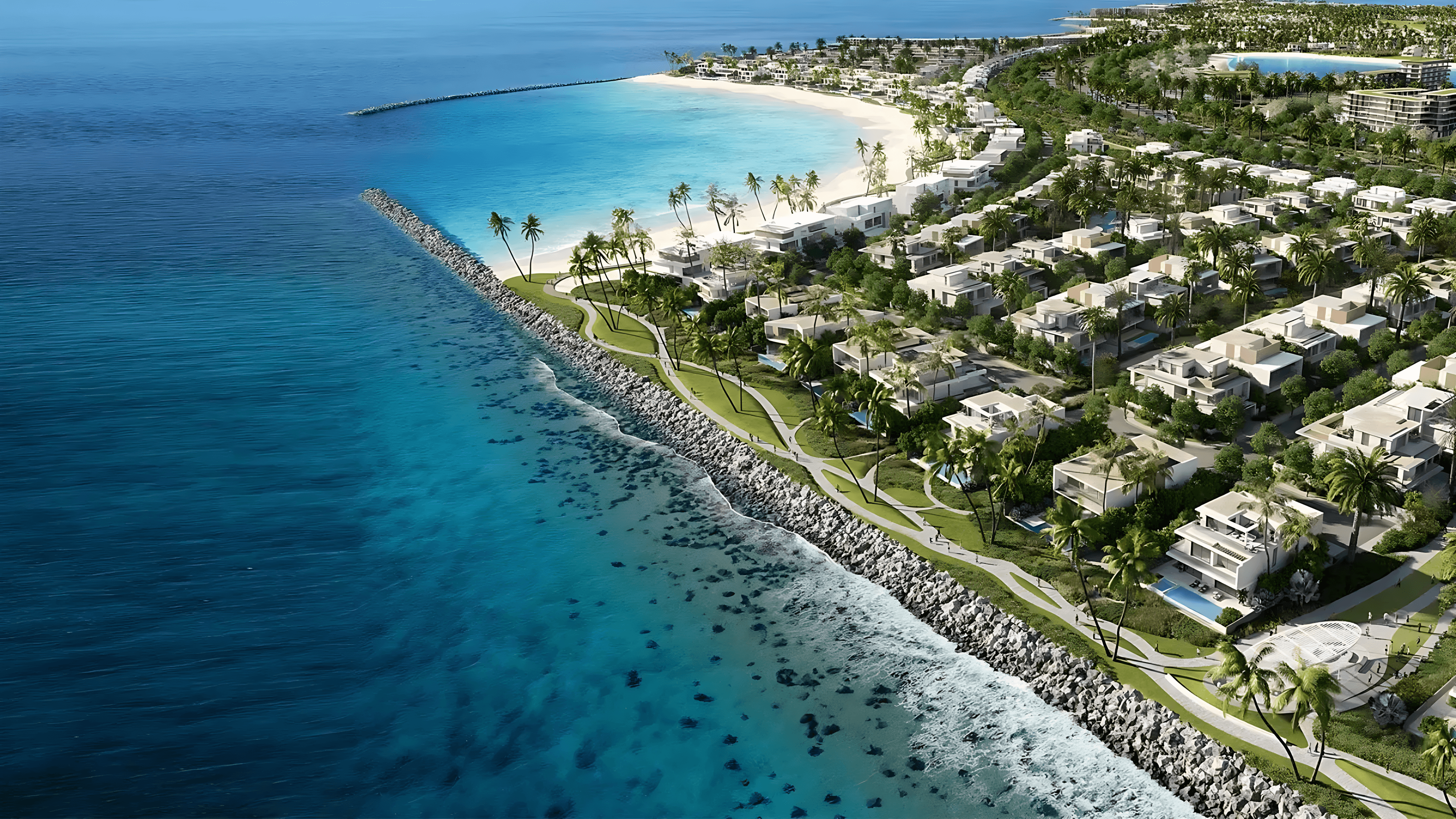 A signature beachfront villa at the new Marbella resort, highlighting elegant architecture and breathtaking coastal scenery.
