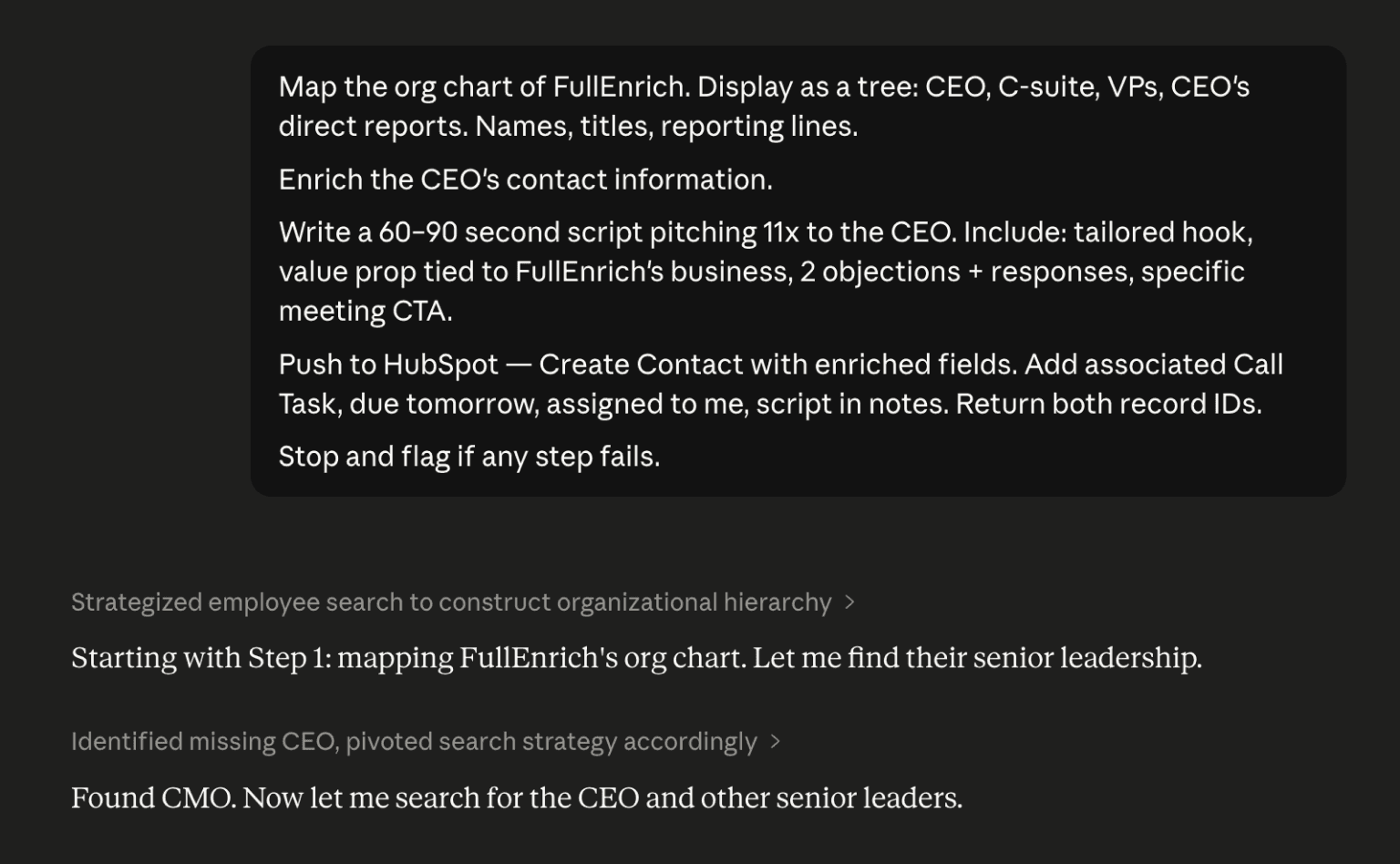 FullEnrich enrichment list showing a list of contacts with emails and phone numbers.