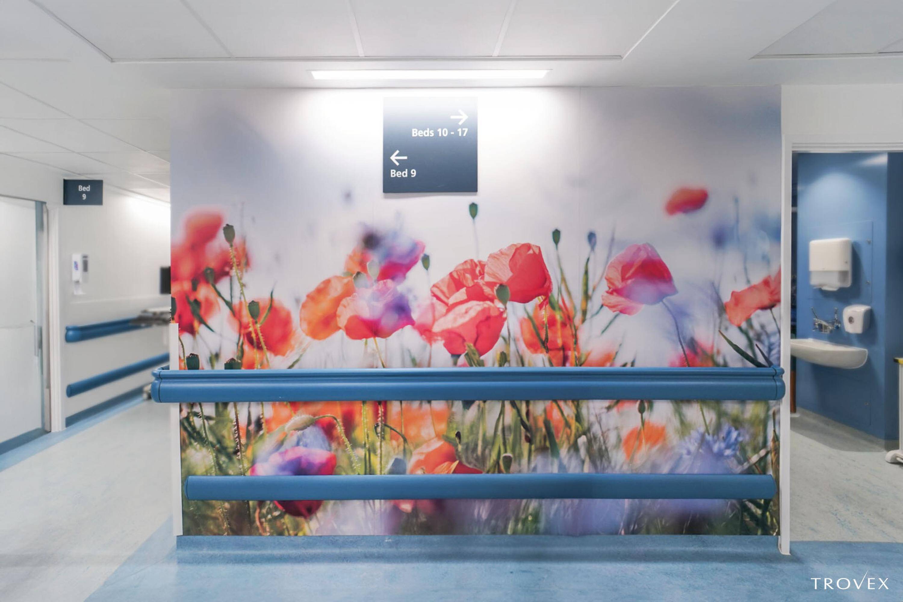 A healthcare environment using Trovex gallery pvc wall cladding