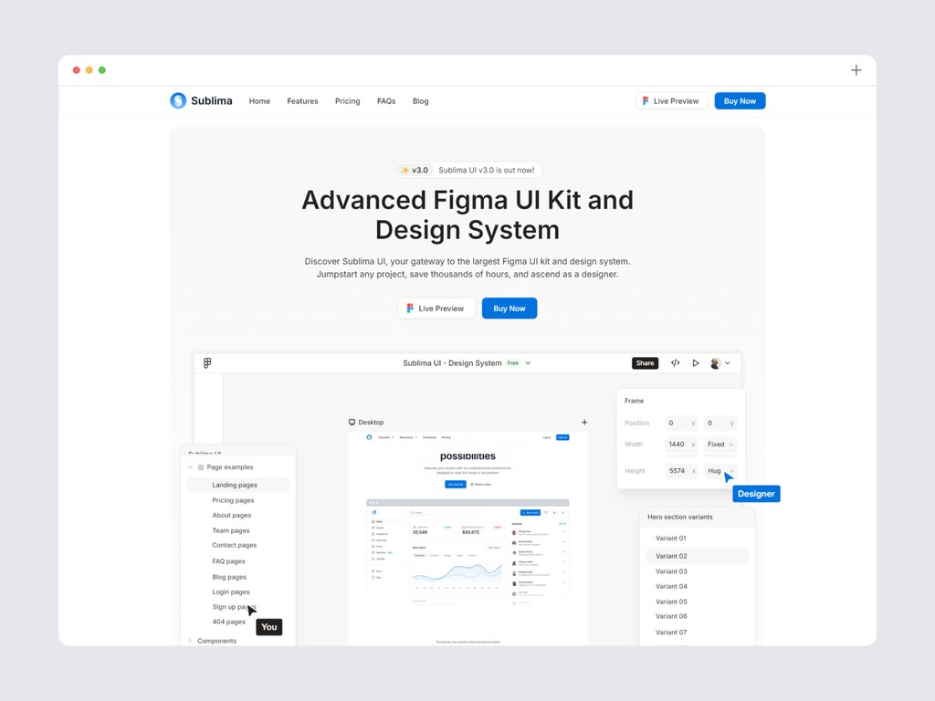 Sublima UI design system and kit