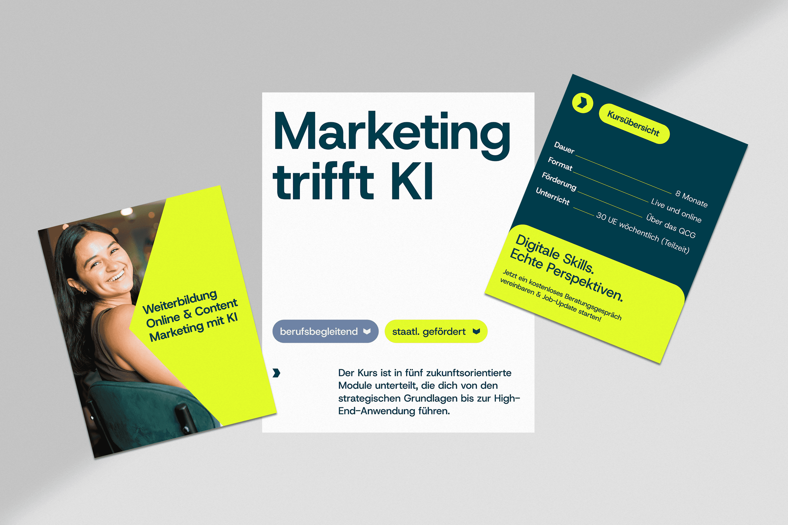 Darstellung von Social Media Postings der SkillShift Akademie erstellt und gestaltet von datula design