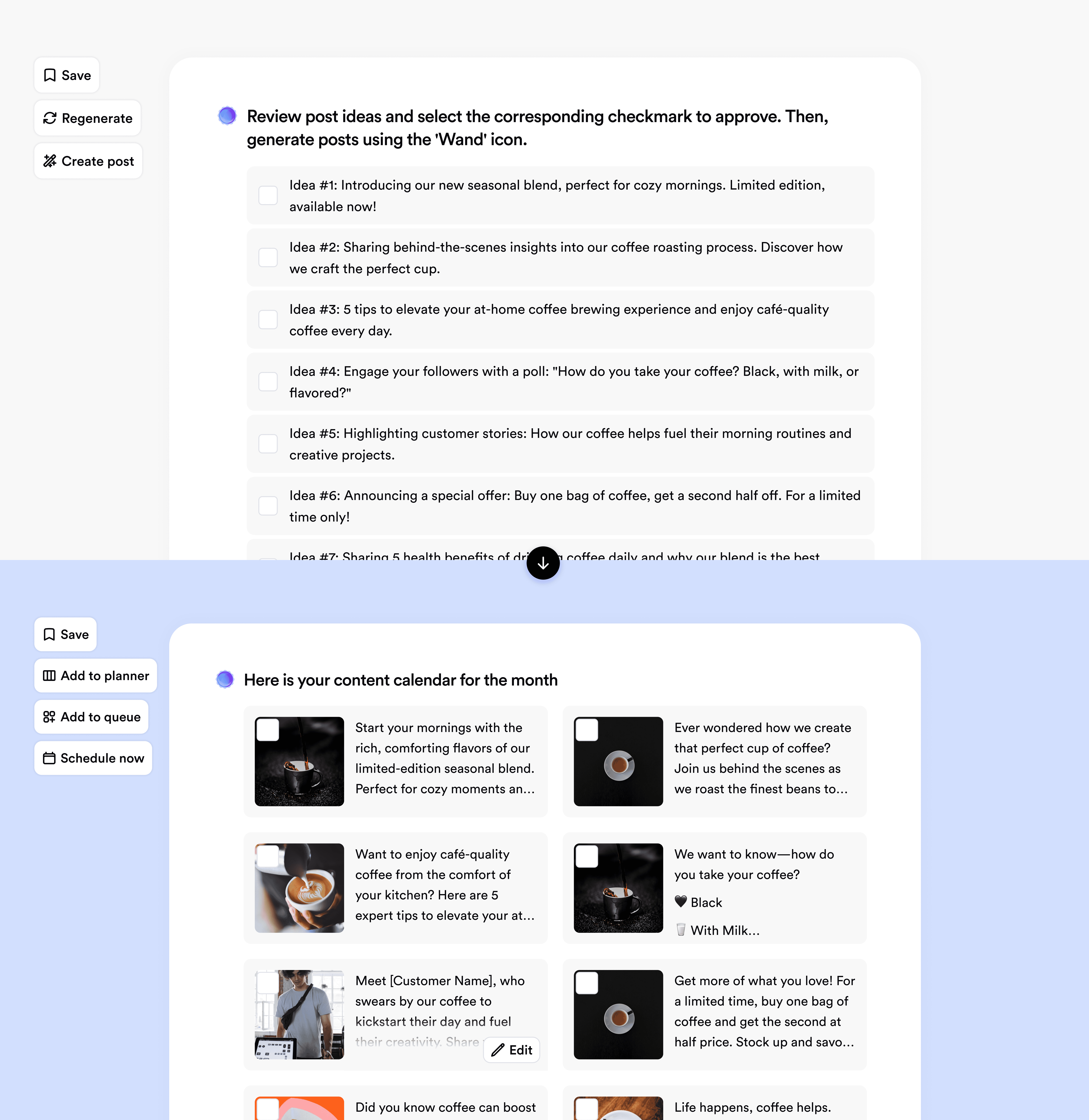 Editing Post content created by Nara AI