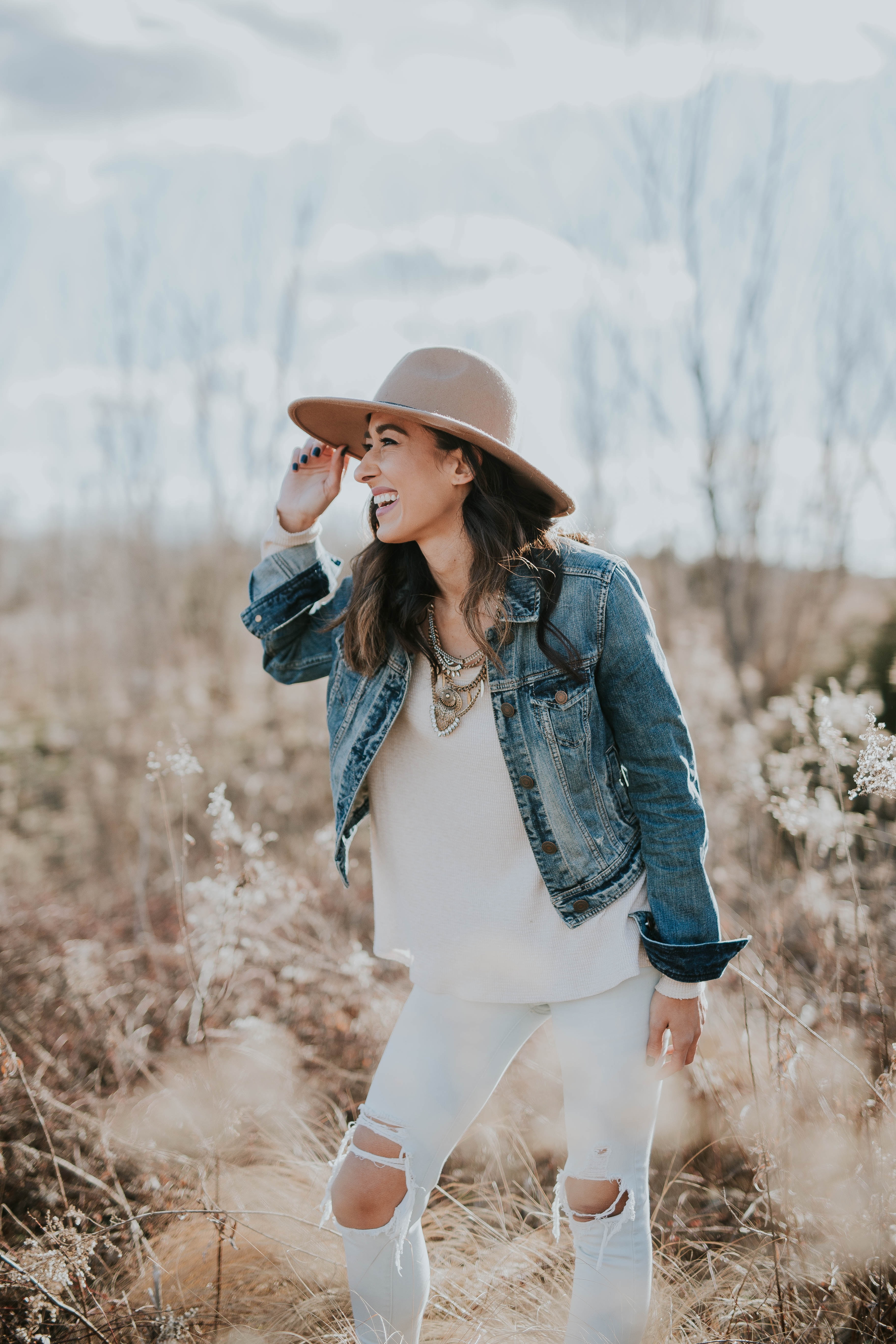 Woman wearing a hat