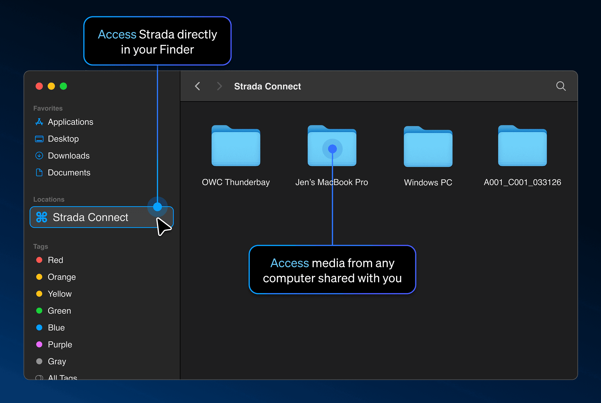 Access Strada in your Finder