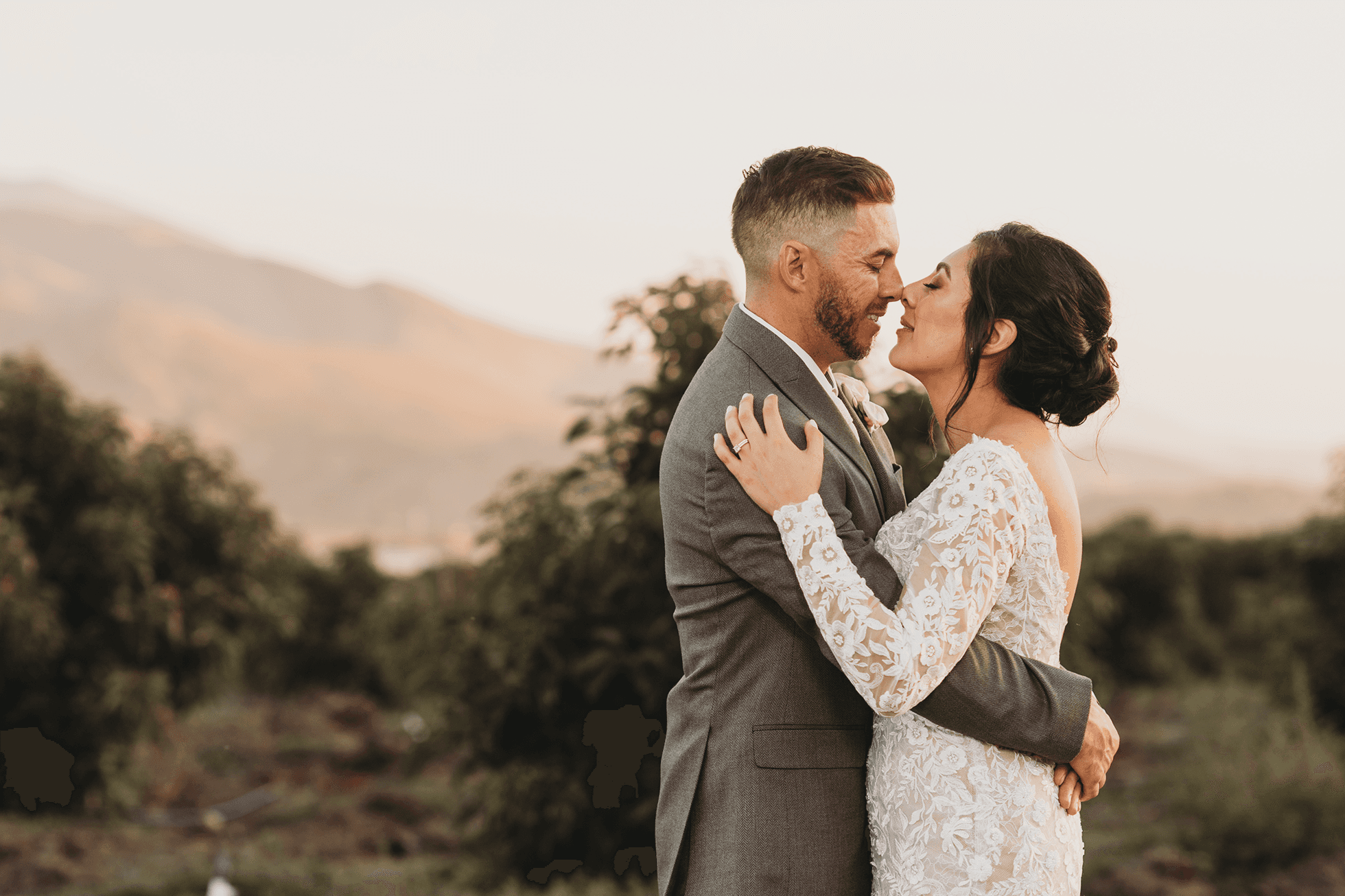 Flat lay wedding details with bouquet, rings, and sparkling bridal heels