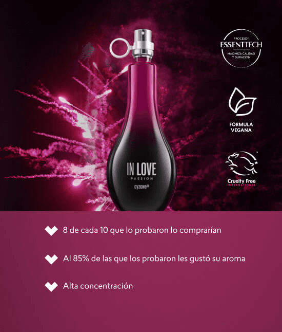 Nuevo perfume dulce y duradero In Love Passion de Cyzone