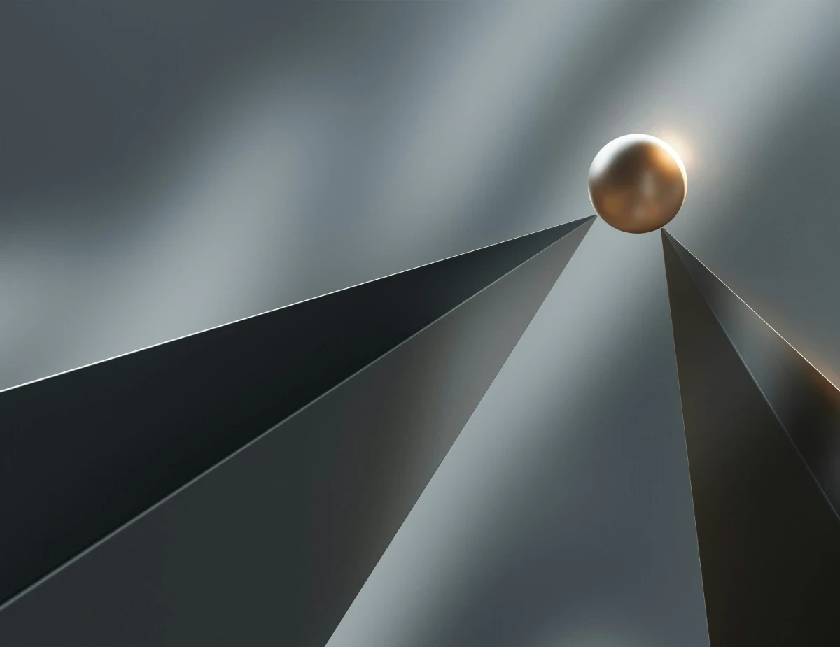 an abstract image of a ball in the middle of a room