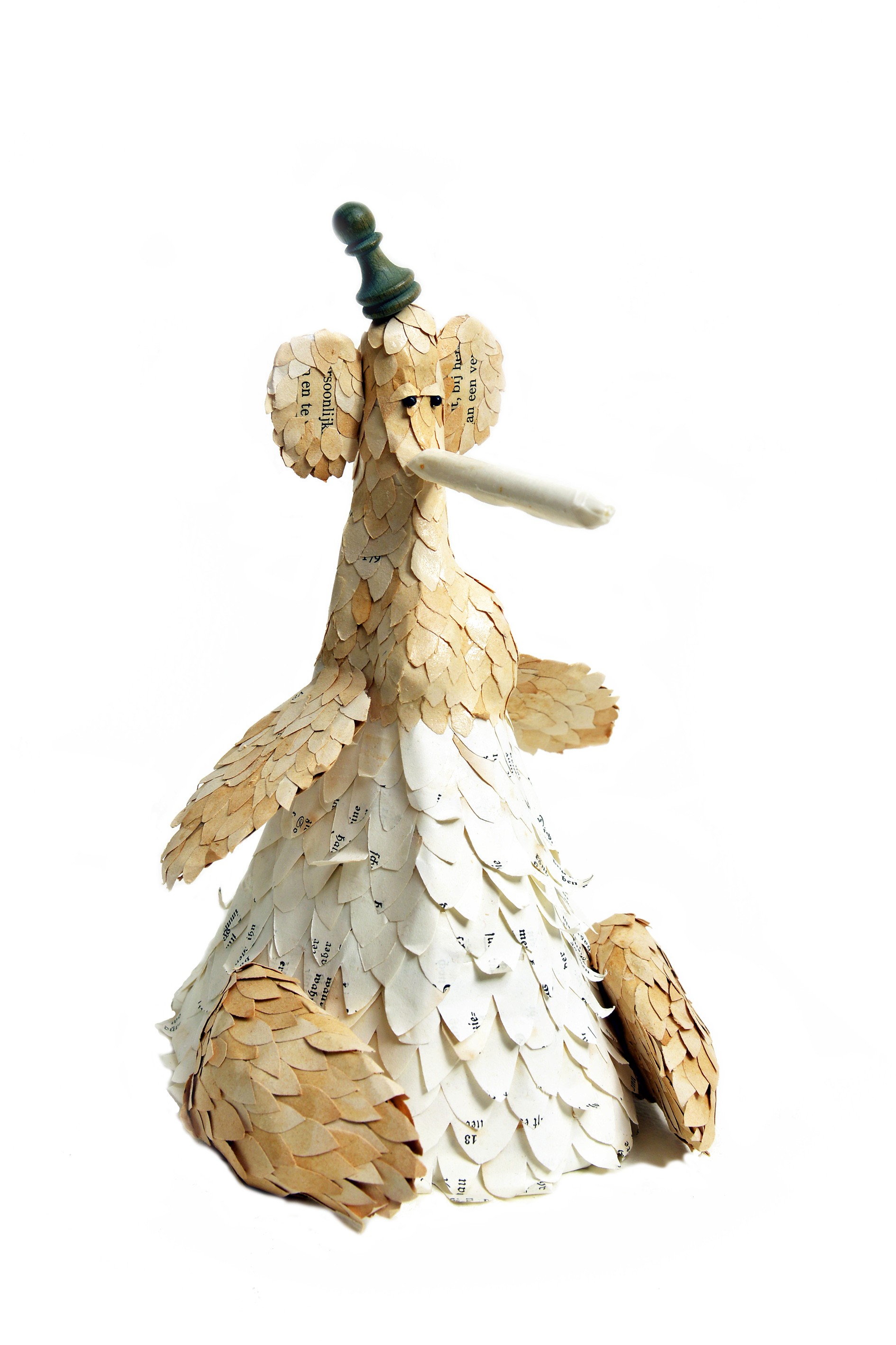 Birdosaurus | papier, metaal | 30cm