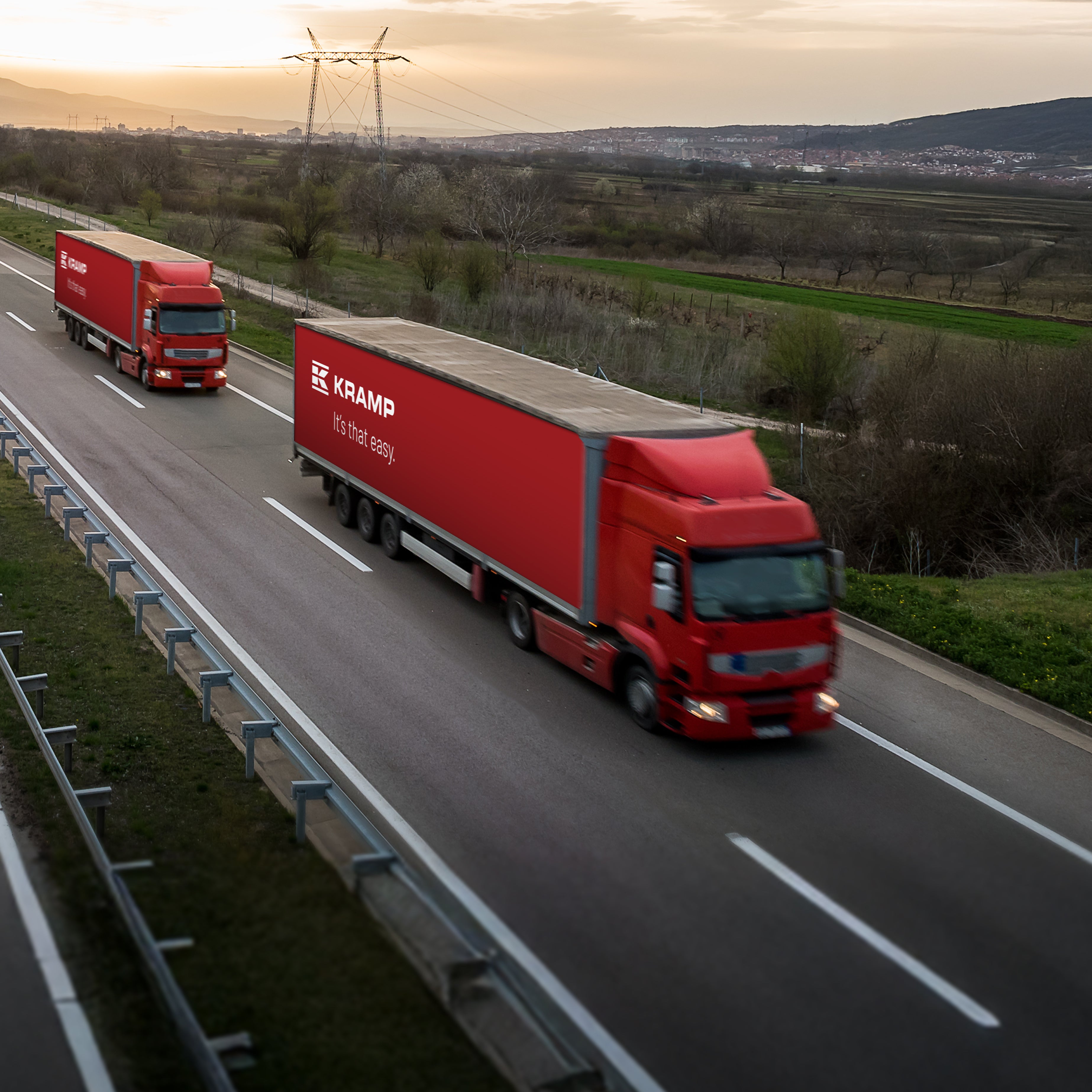 Kramp-vrachtwagen met bedrijfslogo — Europees marktleider in agrarische en technische onderdelen