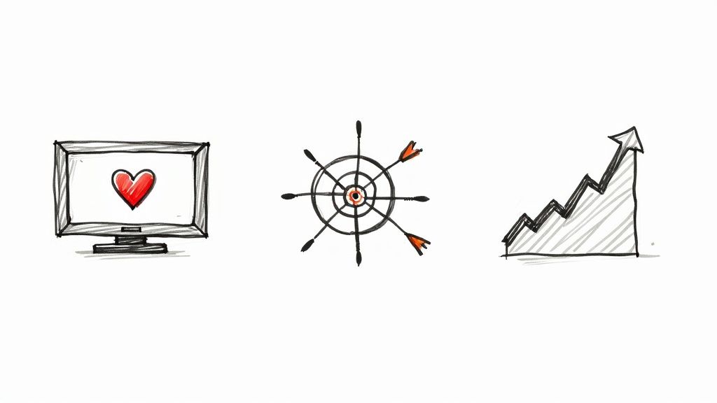 A person pointing at a screen with charts and graphs, representing marketing transformation through data