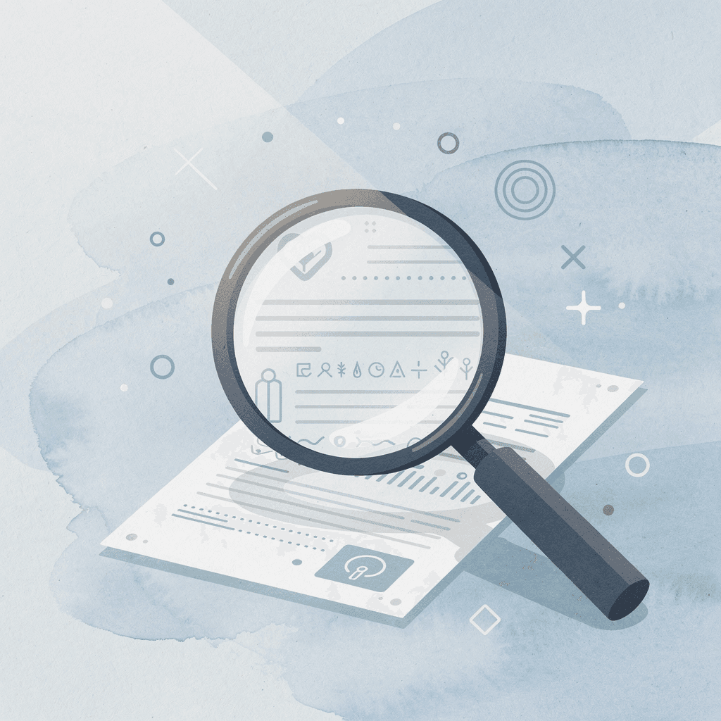 Magnifying glass examining a legacy system to reveal deeper underlying problems