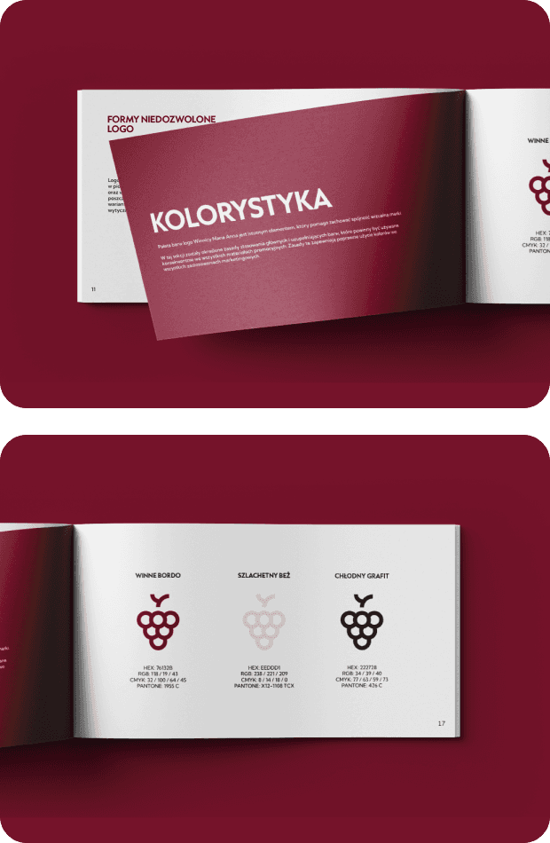 Rebranding dla Winnica Maria Anna – plansza 3 prezentacji (wersja mobilna)