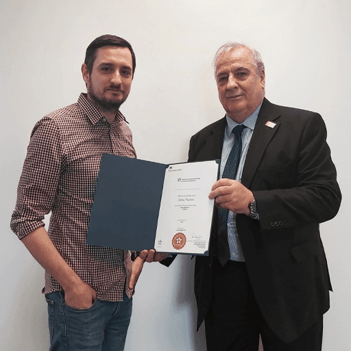 Ashley Heyman Presented with his Certificate