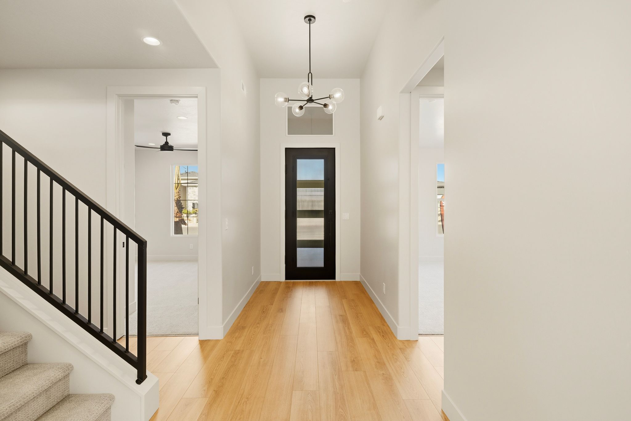 Custom iron front entry door at The View at Falcon Ridge in Hurricane, Utah, combining security and architectural detail.