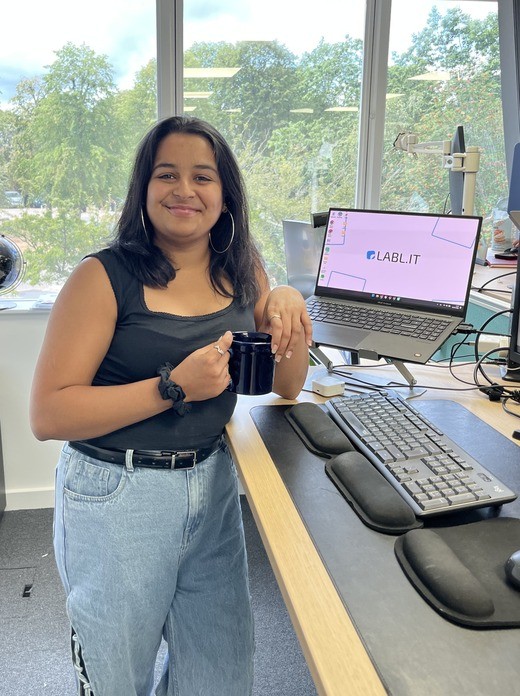 Finance Officer Anushka at her desk